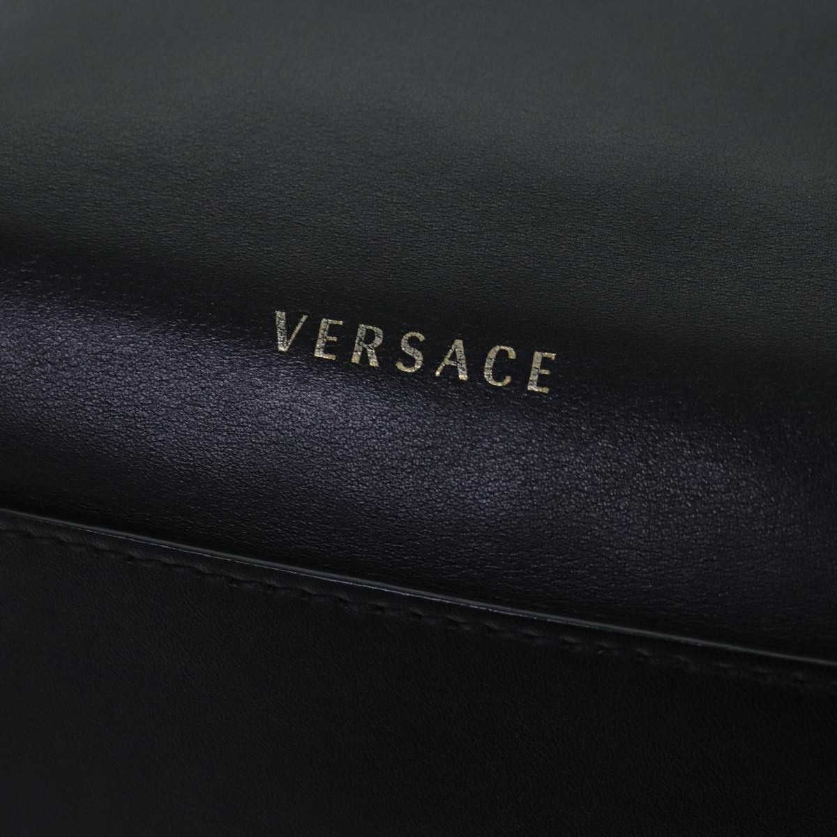 Versace Virtus Black Leather Backpack Bag (Pre-Owned) Size ONE SIZE - 14 Thumbnail