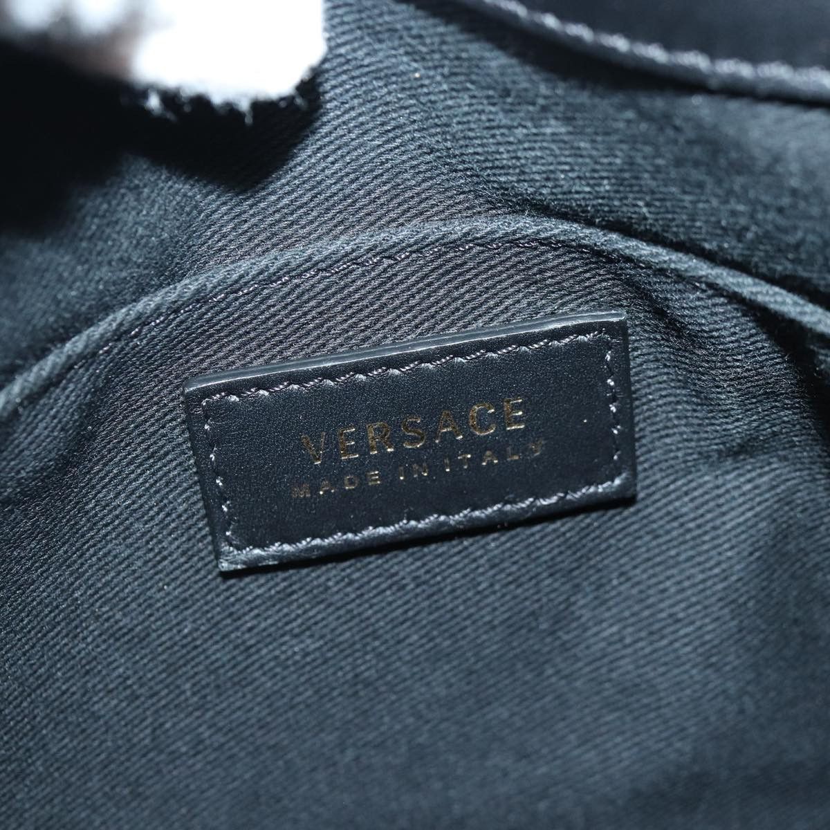 Versace Virtus Black Leather Backpack Bag (Pre-Owned) Size ONE SIZE - 13 Thumbnail