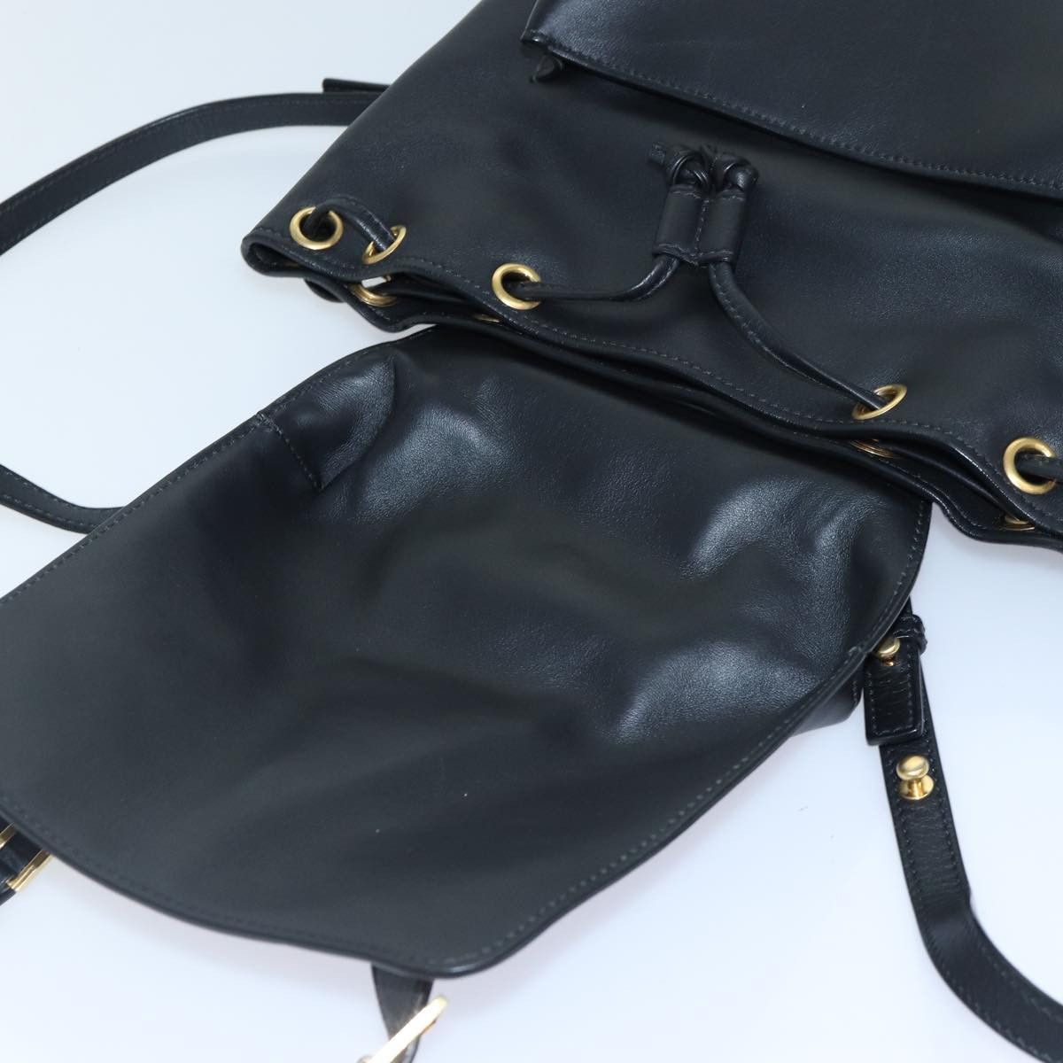 Versace Virtus Black Leather Backpack Bag (Pre-Owned) Size ONE SIZE - 20 Thumbnail