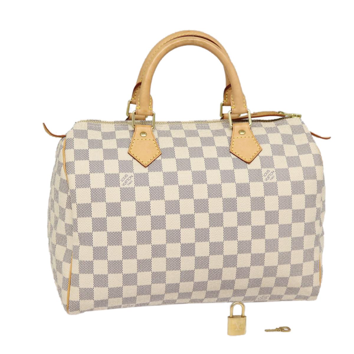 Louis Vuitton Speedy 30 White Canvas Handbag (Pre-Owned) Size ONE SIZE - 15 Thumbnail