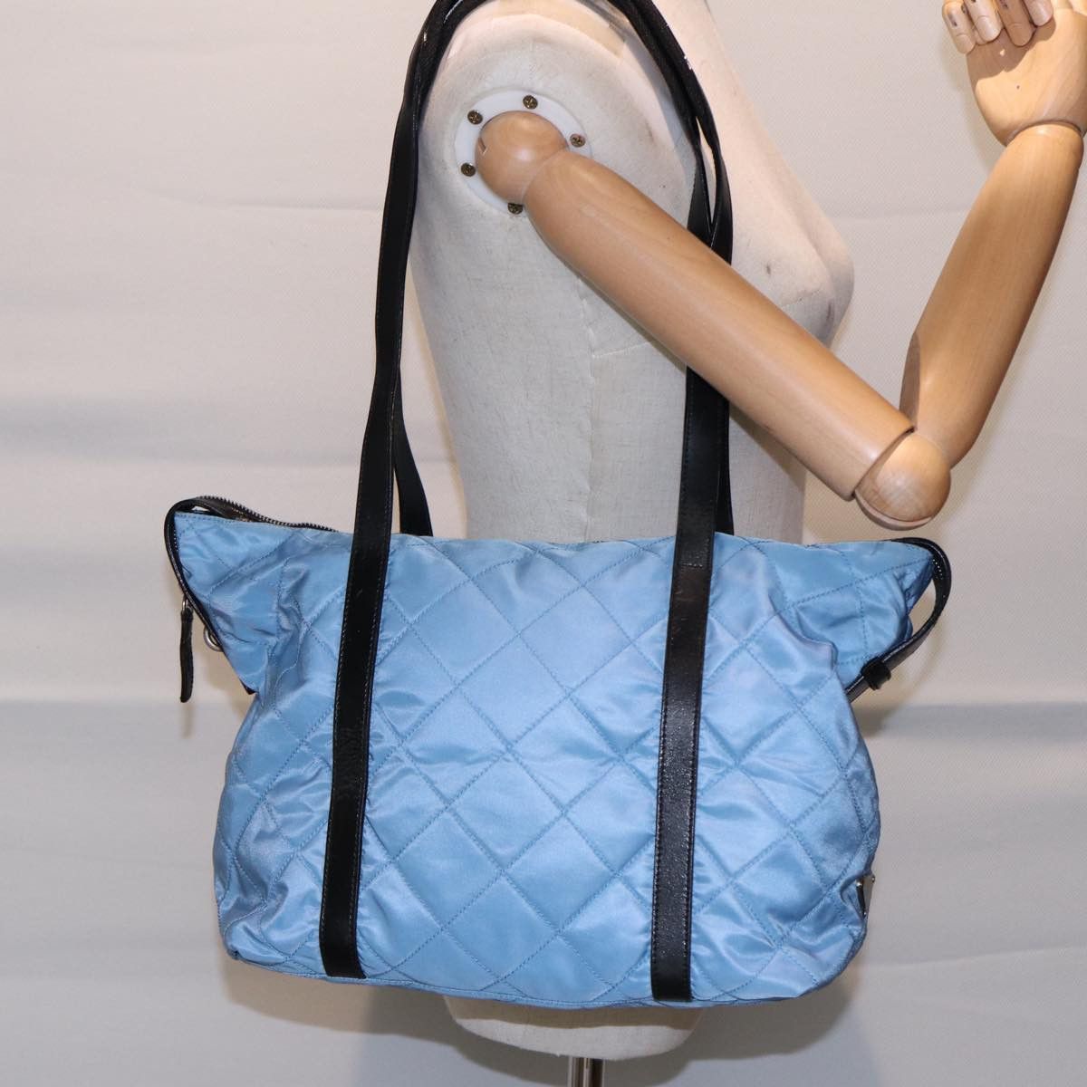 Prada Tessuto Blue Synthetic Tote Bag (Pre-Owned) Size ONE SIZE - 11 Thumbnail