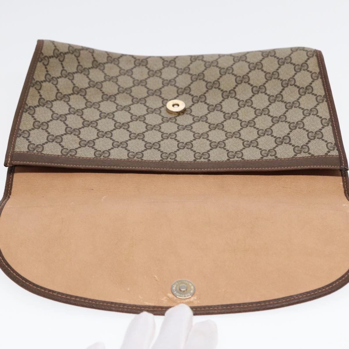Gucci Sherry Brown Canvas Clutch Bag (Pre-Owned) Size ONE SIZE - 16 Thumbnail