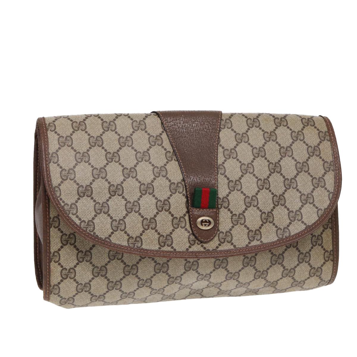 Gucci Sherry Brown Canvas Clutch Bag (Pre-Owned) Size ONE SIZE - 17 Thumbnail