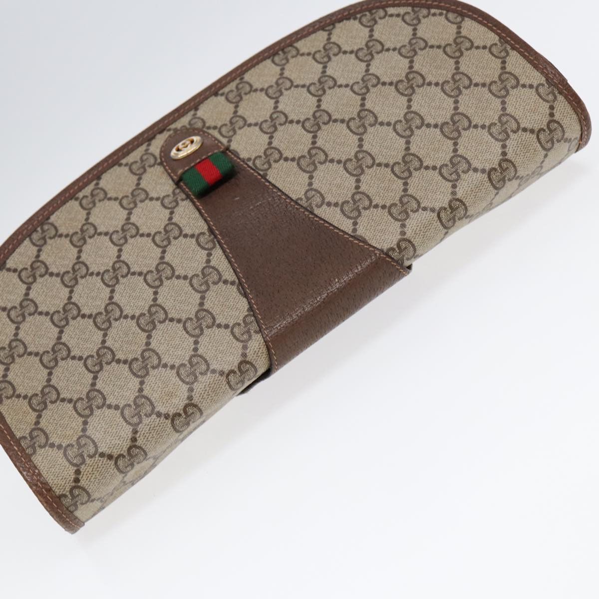 Gucci Sherry Brown Canvas Clutch Bag (Pre-Owned) Size ONE SIZE - 13 Thumbnail