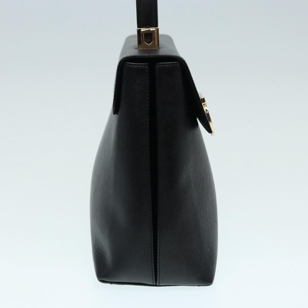 Salvatore Ferragamo Gancini Black Leather Handbag (Pre-Owned) Size ONE SIZE - 4 Thumbnail
