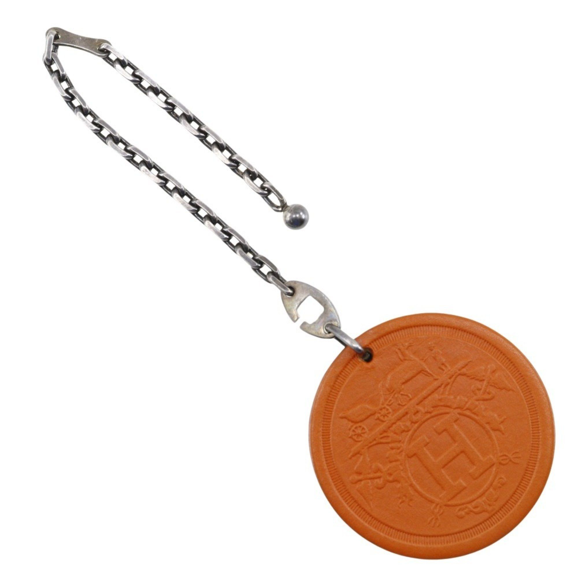 Hermes Hermes Takashimaya Limited Keychain KYOTO TAKASHIMAYA 2008 Key Charm Leather x Silver 925 Orange Unisex T191324239 Size ONE SIZE - 2 Thumbnail