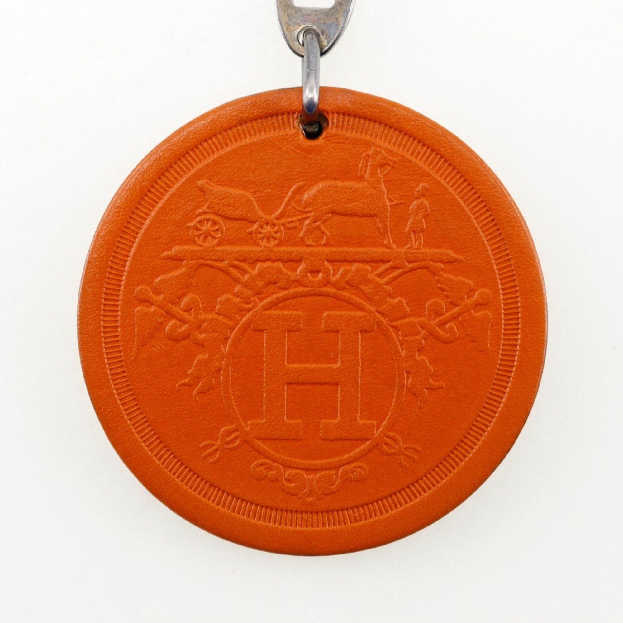 Hermes Hermes Takashimaya Limited Keychain KYOTO TAKASHIMAYA 2008 Key Charm Leather x Silver 925 Orange Unisex T191324239 Size ONE SIZE - 4 Thumbnail