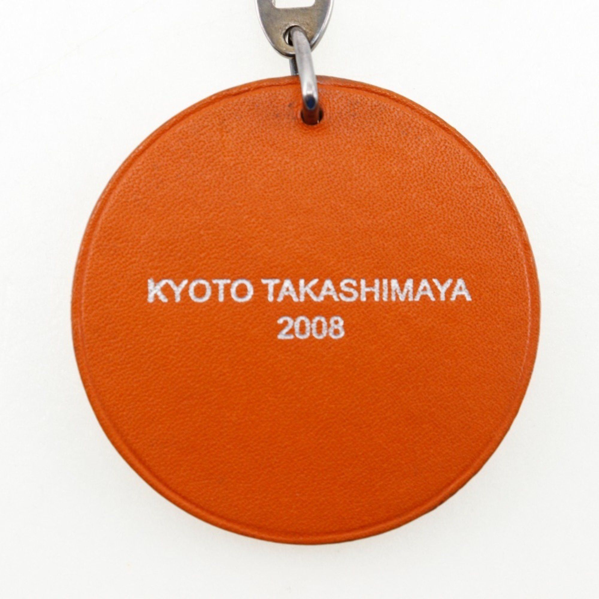 Hermes Hermes Takashimaya Limited Keychain KYOTO TAKASHIMAYA 2008 Key Charm Leather x Silver 925 Orange Unisex T191324239 Size ONE SIZE - 3 Thumbnail