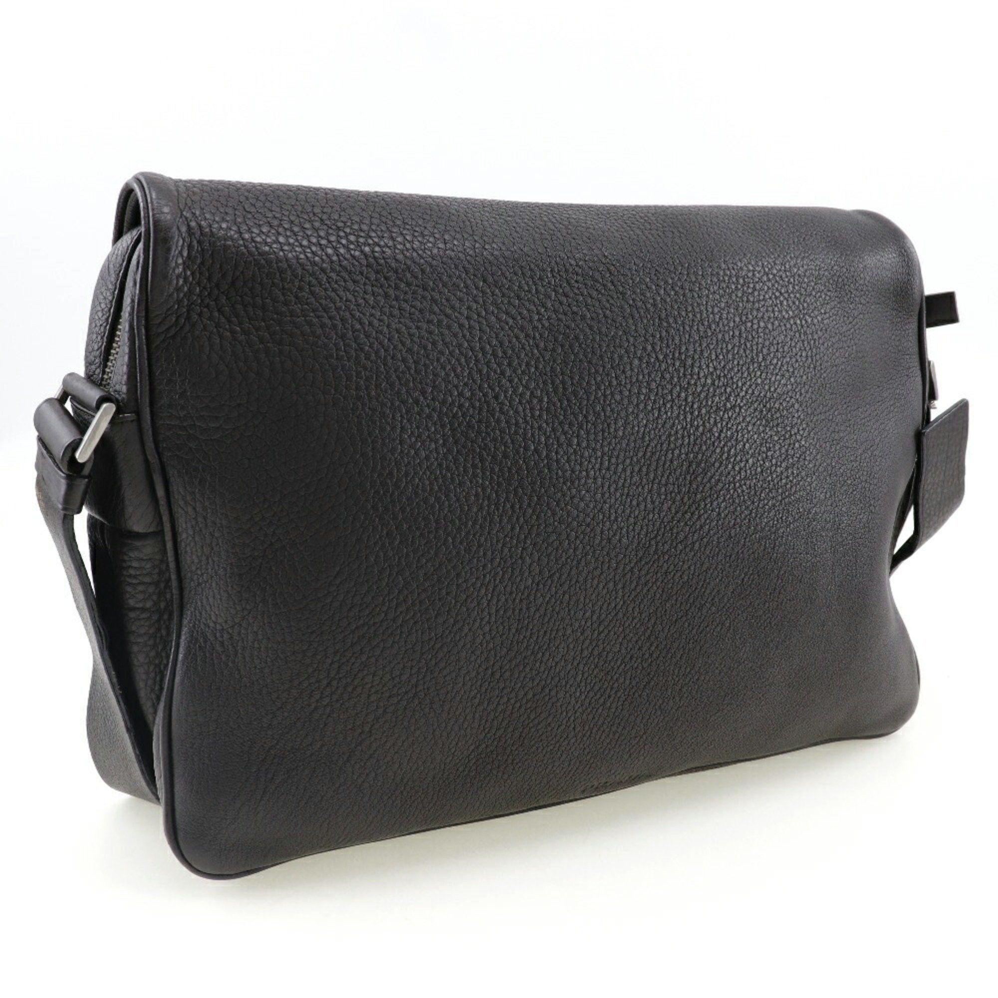 Prada PRADA bag shoulder calf brown belt clasp Messenger men's Size ONE SIZE - 3 Thumbnail