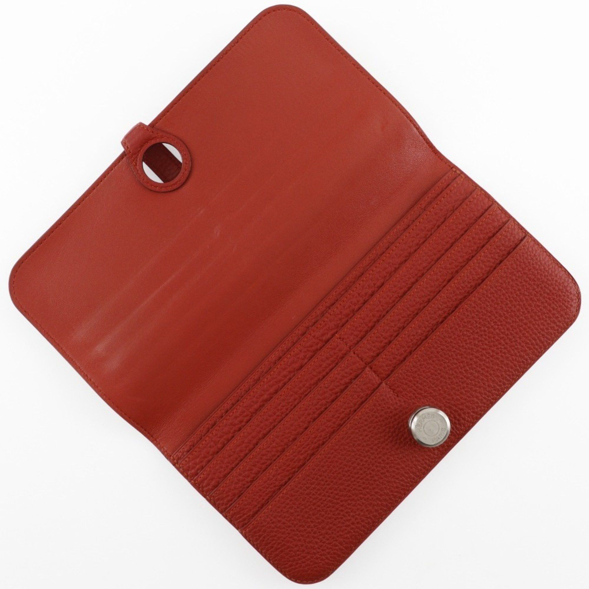 Hermes Hermes Dogon Long Wallet Togo 2014 Red □R Belt Clasp Ladies Size ONE SIZE - 5 Thumbnail