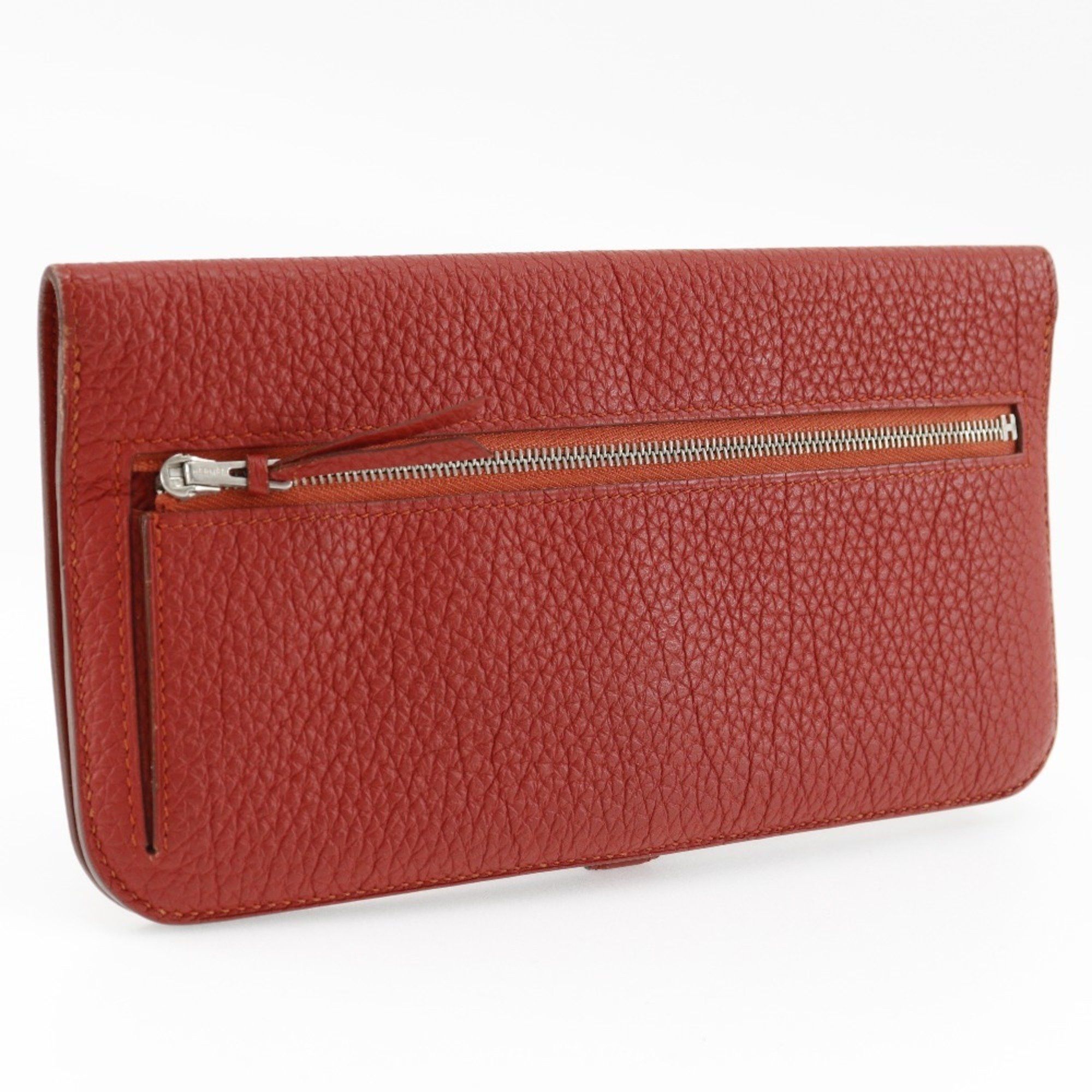 Hermes Hermes Dogon Long Wallet Togo 2014 Red □R Belt Clasp Ladies Size ONE SIZE - 3 Thumbnail