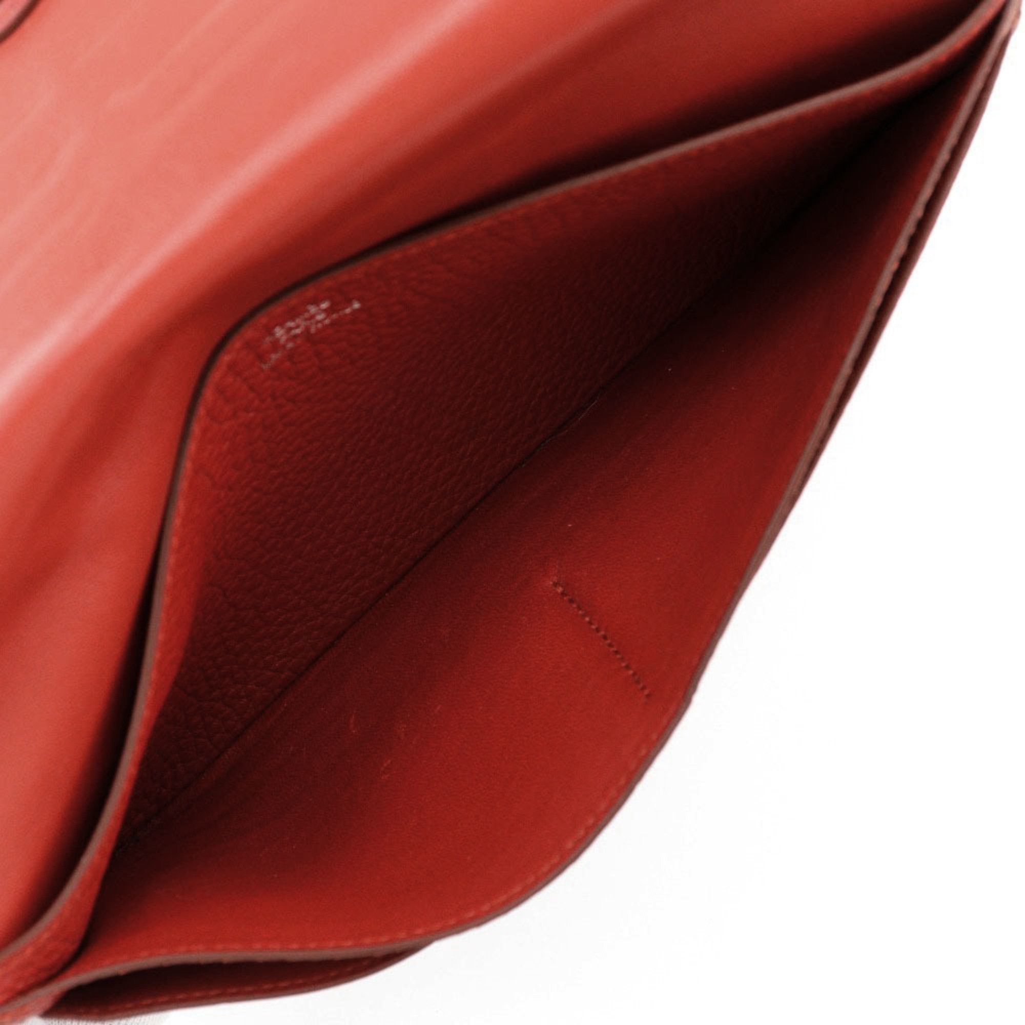 Hermes Hermes Dogon Long Wallet Togo 2014 Red □R Belt Clasp Ladies Size ONE SIZE - 6 Thumbnail