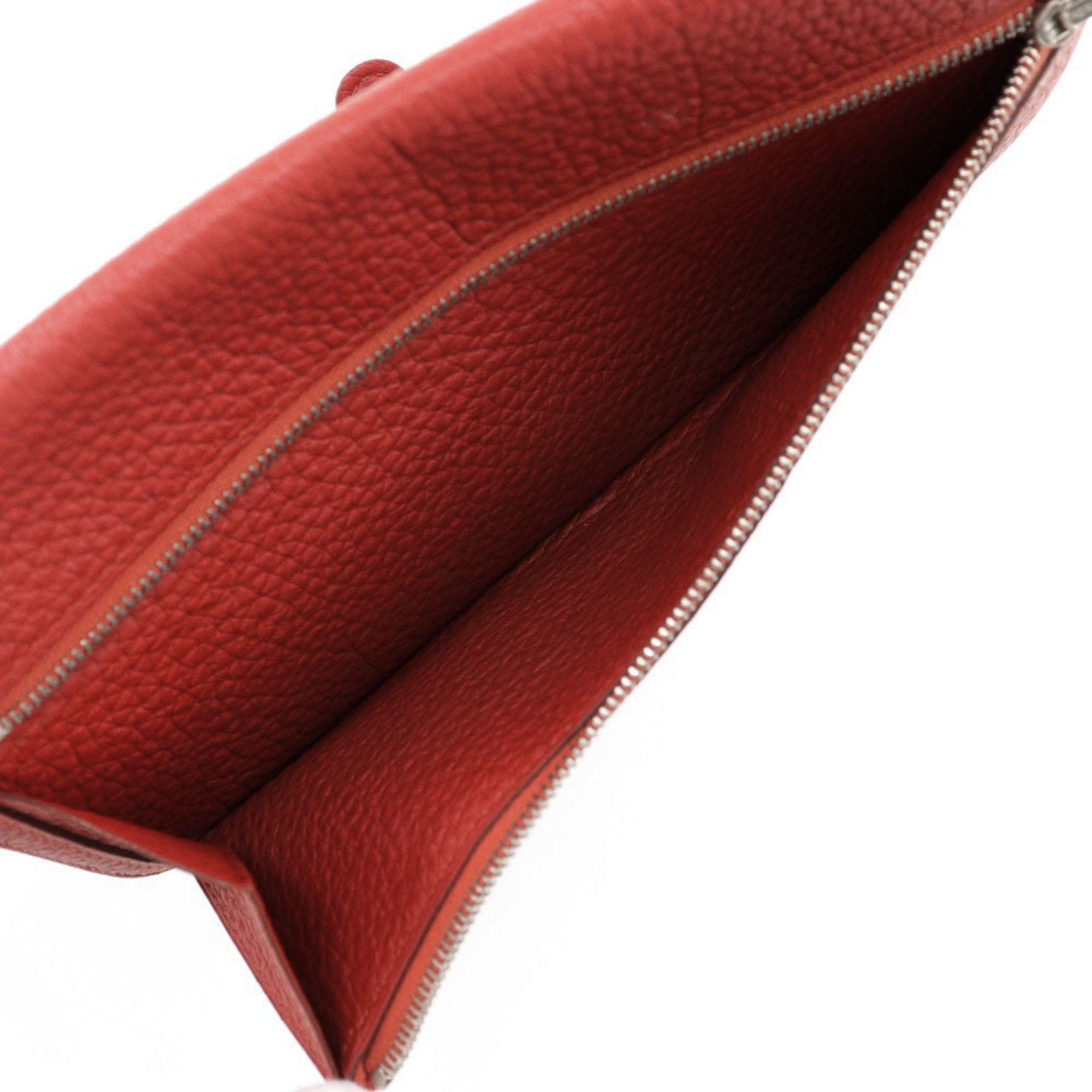 Hermes Hermes Dogon Long Wallet Togo 2014 Red □R Belt Clasp Ladies Size ONE SIZE - 7 Thumbnail