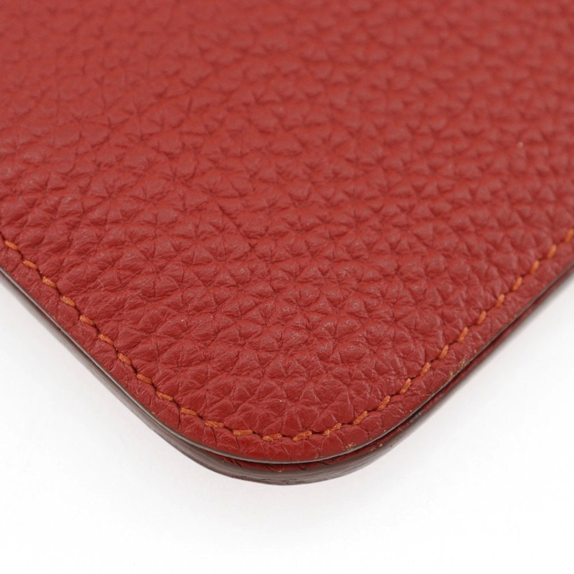 Hermes Hermes Dogon Long Wallet Togo 2014 Red □R Belt Clasp Ladies Size ONE SIZE - 4 Thumbnail