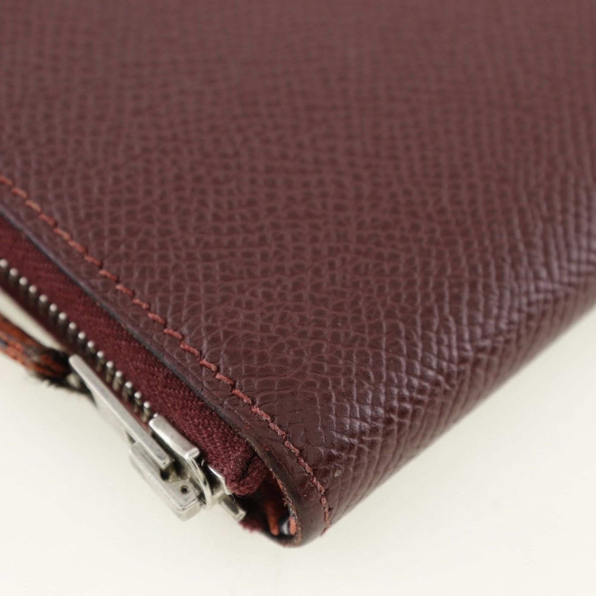 Hermes HERMES Azap Long Silk Inn Wallet Epsom Leather Rouge H 2014 Bordeaux □R Women's Size ONE SIZE - 4 Thumbnail