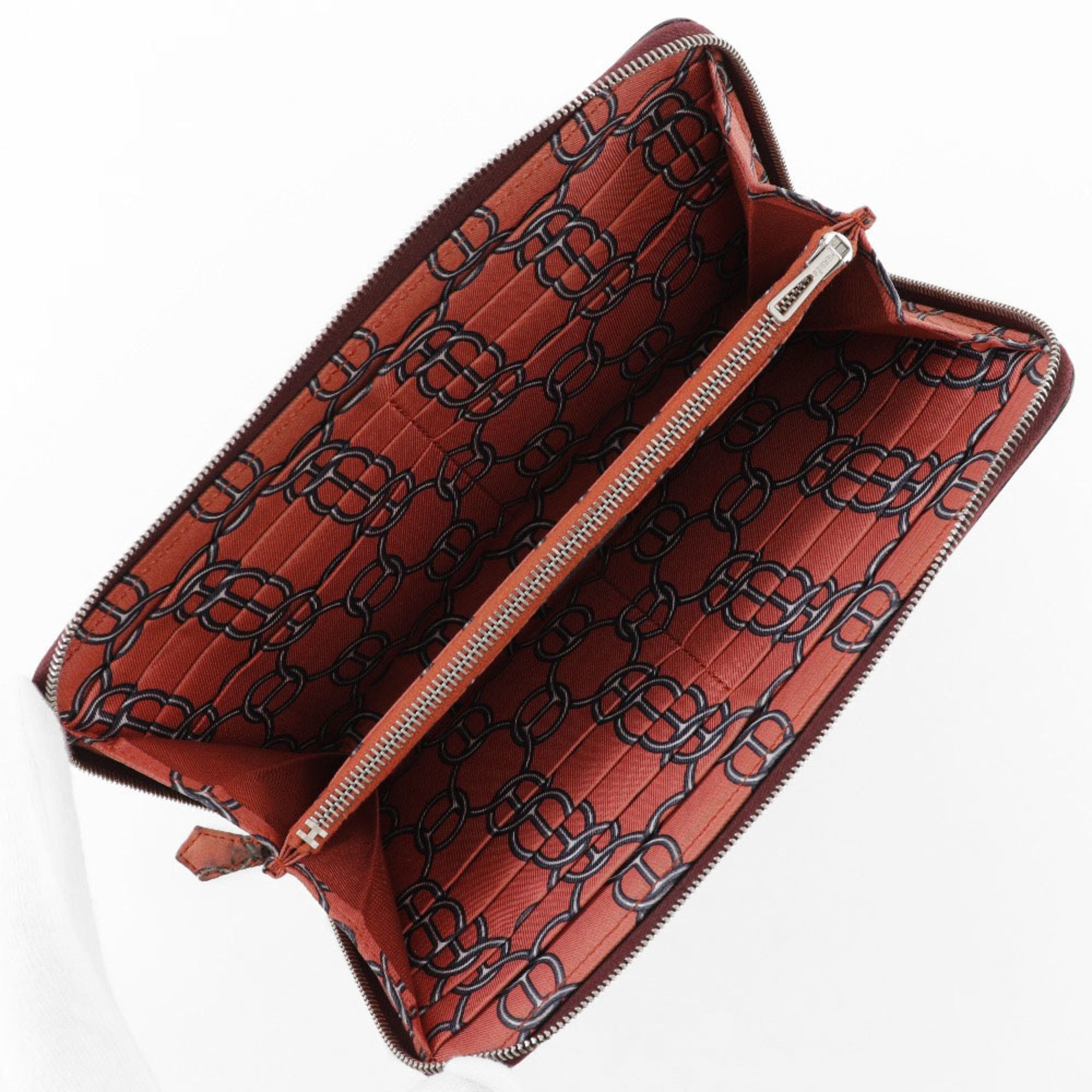 Hermes HERMES Azap Long Silk Inn Wallet Epsom Leather Rouge H 2014 Bordeaux □R Women's Size ONE SIZE - 5 Thumbnail