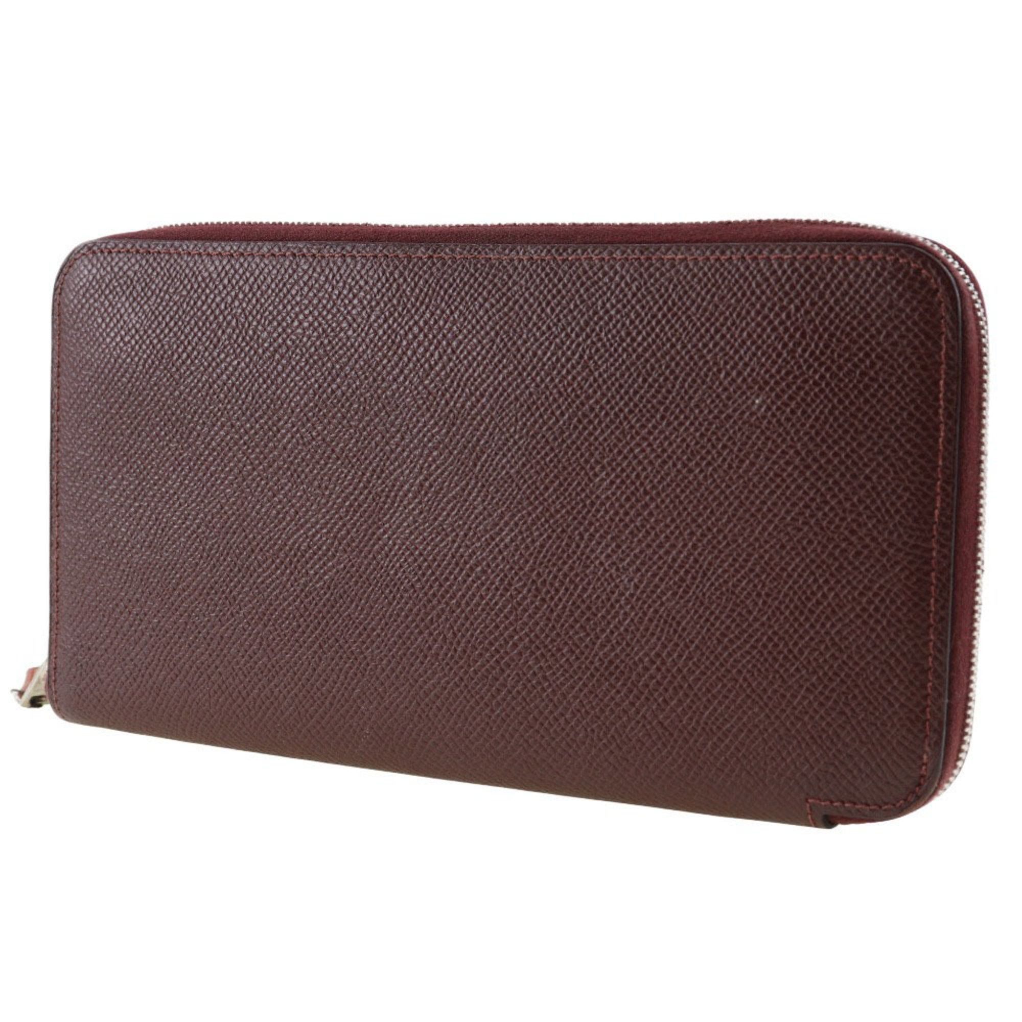 Hermes HERMES Azap Long Silk Inn Wallet Epsom Leather Rouge H 2014 Bordeaux □R Women's Size ONE SIZE - 2 Thumbnail