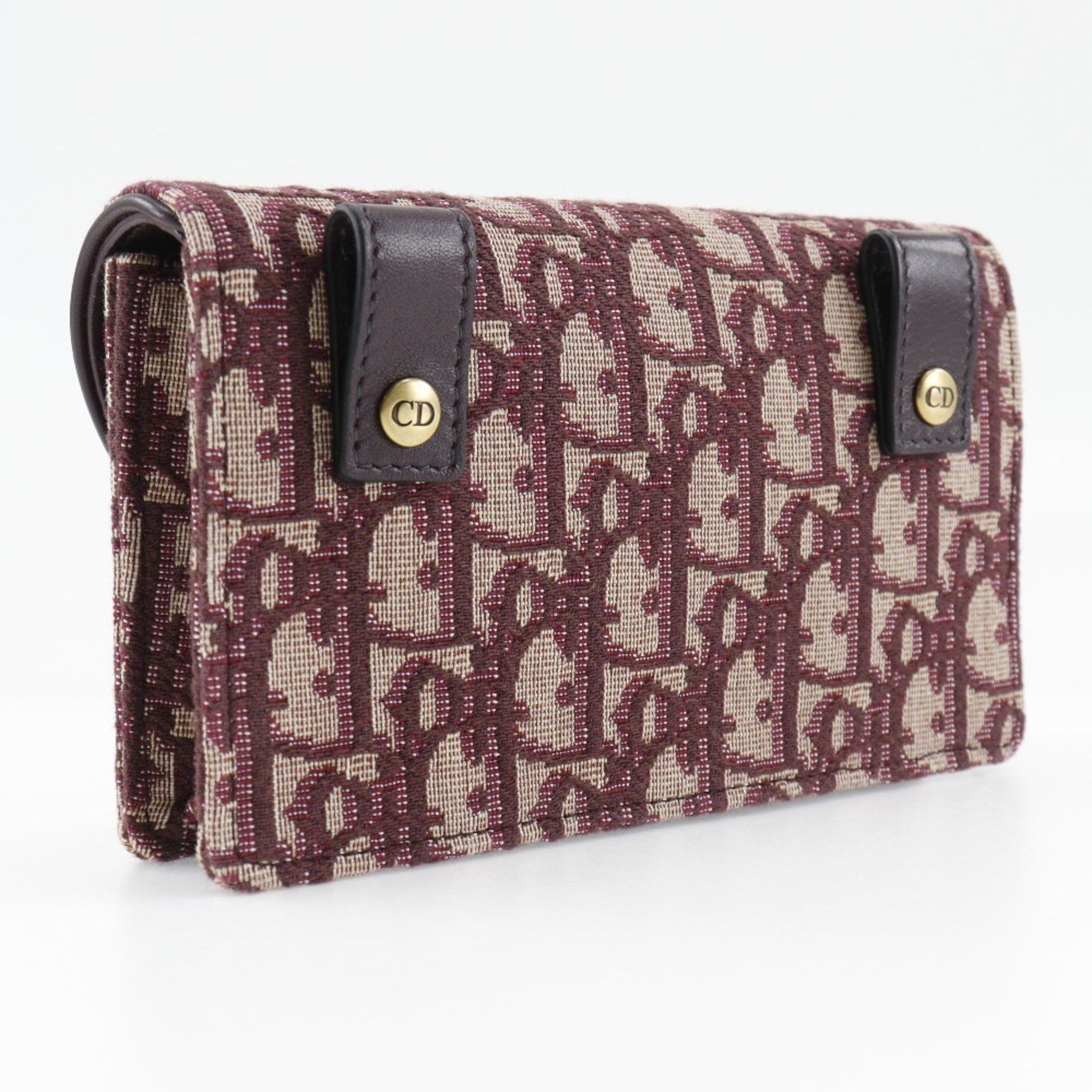 Dior Christian Dior Saddle Waist Bag Trotter Clutch Canvas Bordeaux 2way Type Women's Size ONE SIZE - 3 Thumbnail