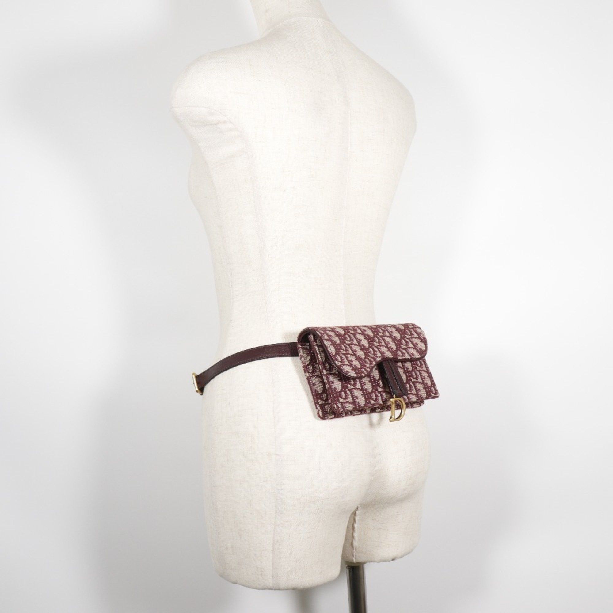Dior Christian Dior Saddle Waist Bag Trotter Clutch Canvas Bordeaux 2way Type Women's Size ONE SIZE - 8 Thumbnail