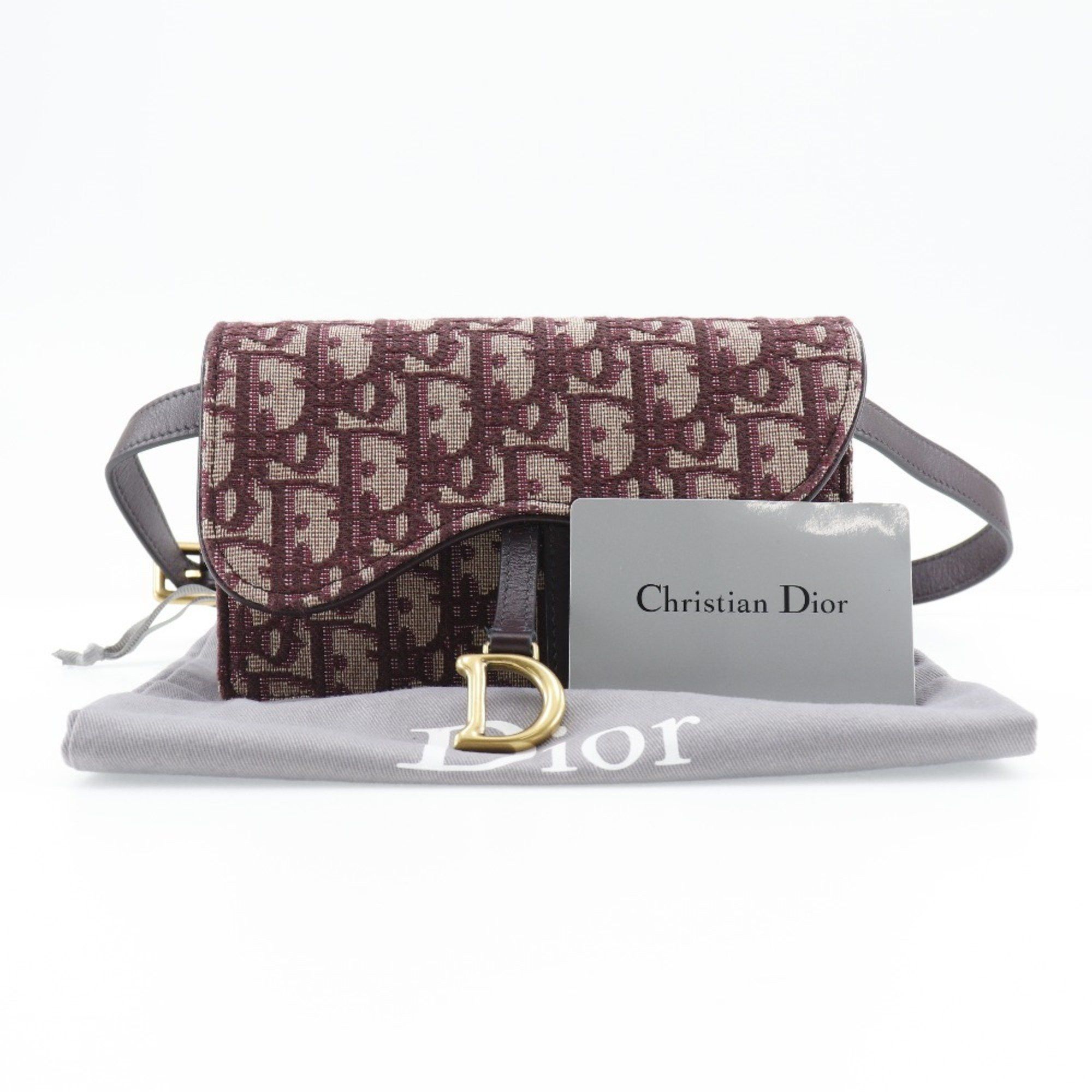 Dior Christian Dior Saddle Waist Bag Trotter Clutch Canvas Bordeaux 2way Type Women's Size ONE SIZE - 9 Thumbnail