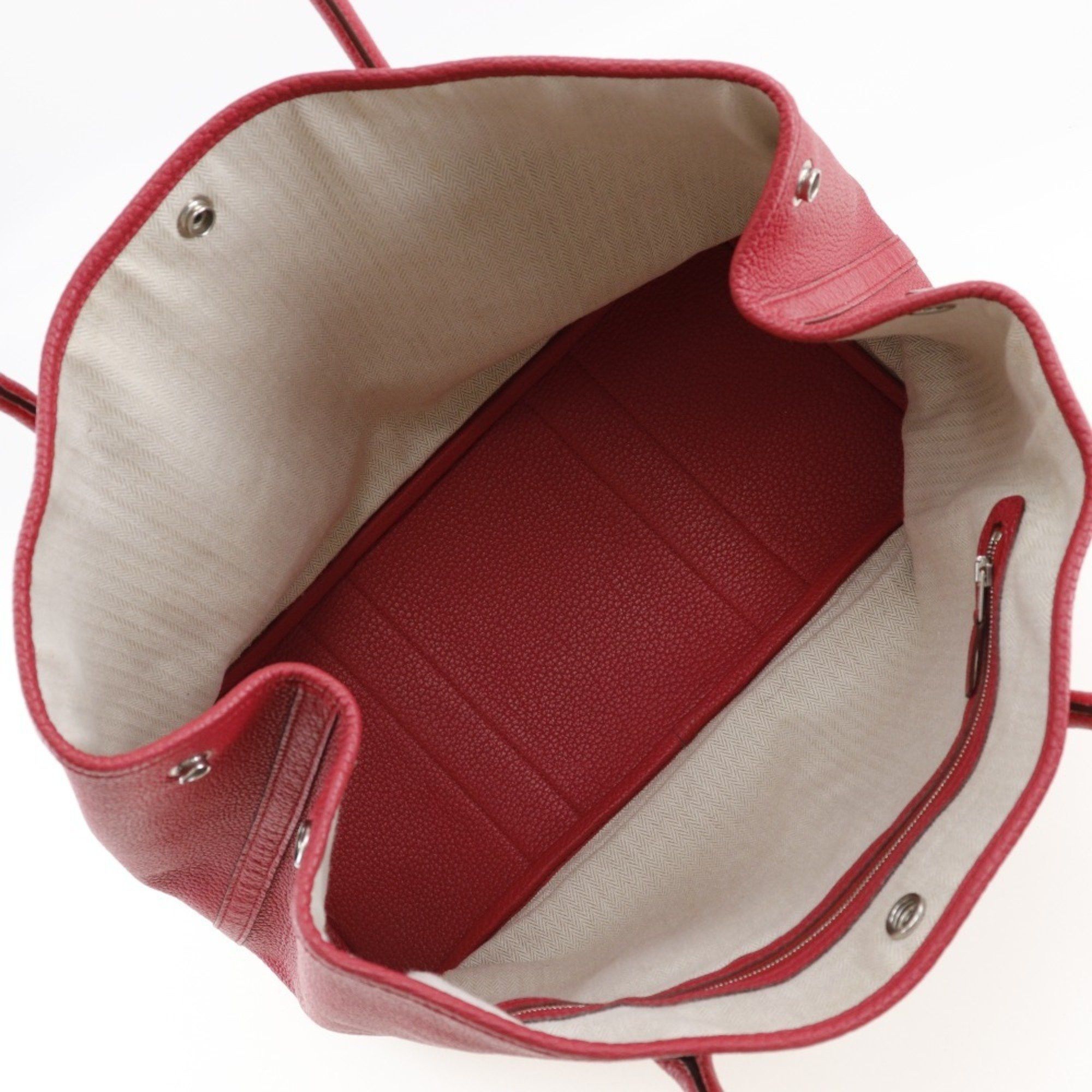 Hermes Hermes Garden PM Tote Bag Negonda Bougainvillea 2012 Red □P Snap Button party Ladies Size ONE SIZE - 6 Thumbnail