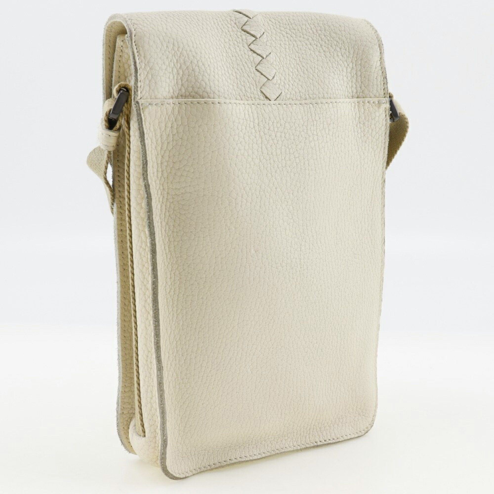 Bottega Veneta BOTTEGA VENETA Shoulder bag Calf Off-white Snap button Men's Size ONE SIZE - 3 Thumbnail