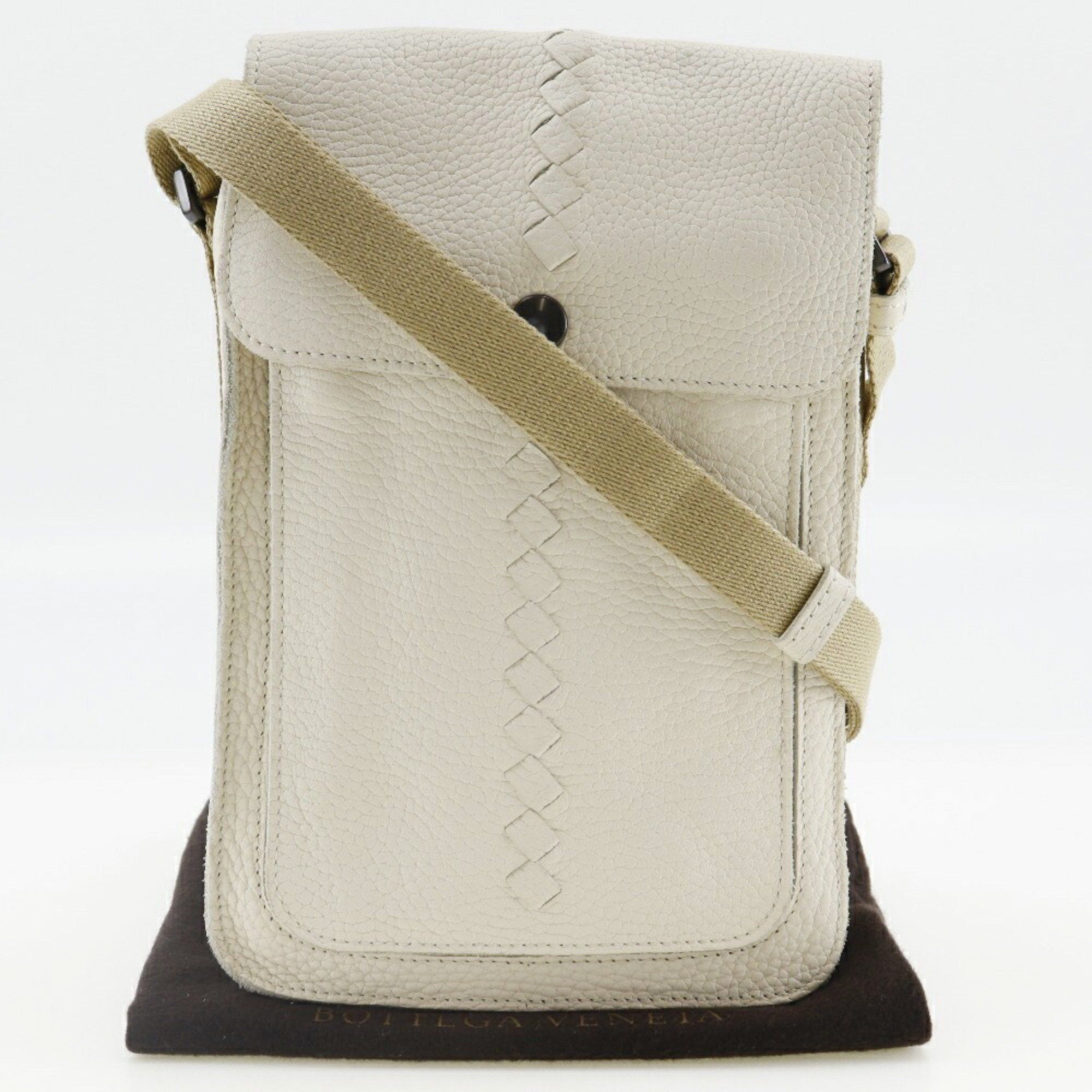 Bottega Veneta BOTTEGA VENETA Shoulder bag Calf Off-white Snap button Men's Size ONE SIZE - 8 Thumbnail