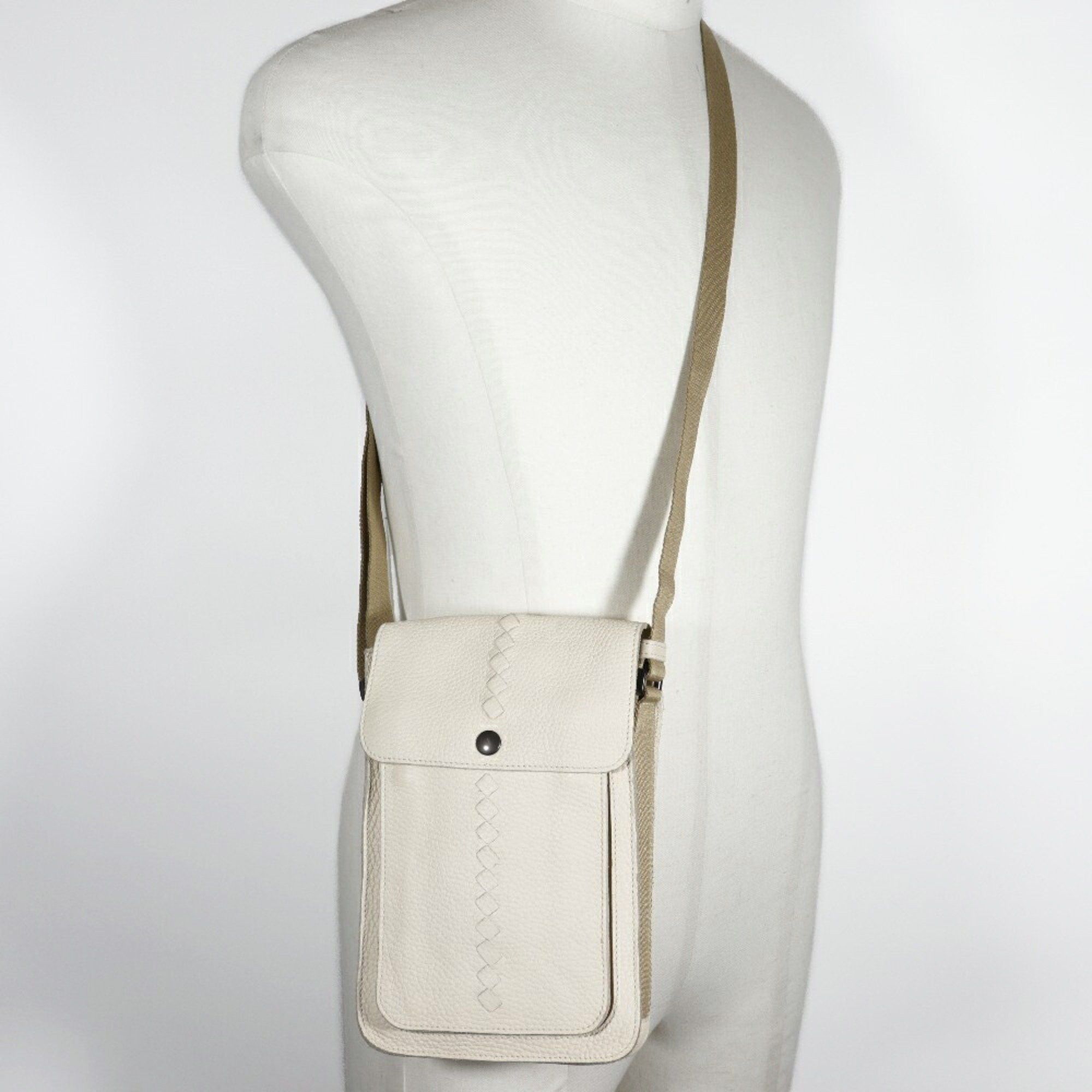 Bottega Veneta BOTTEGA VENETA Shoulder bag Calf Off-white Snap button Men's Size ONE SIZE - 7 Thumbnail
