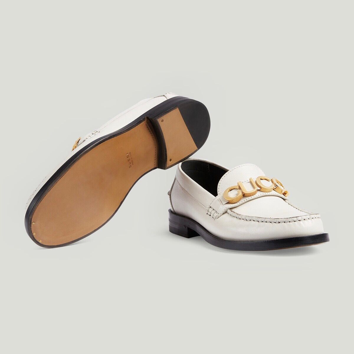 Gucci Gucci Logo Leather Loafers SIZE 38 Size ONE SIZE - 3 Thumbnail