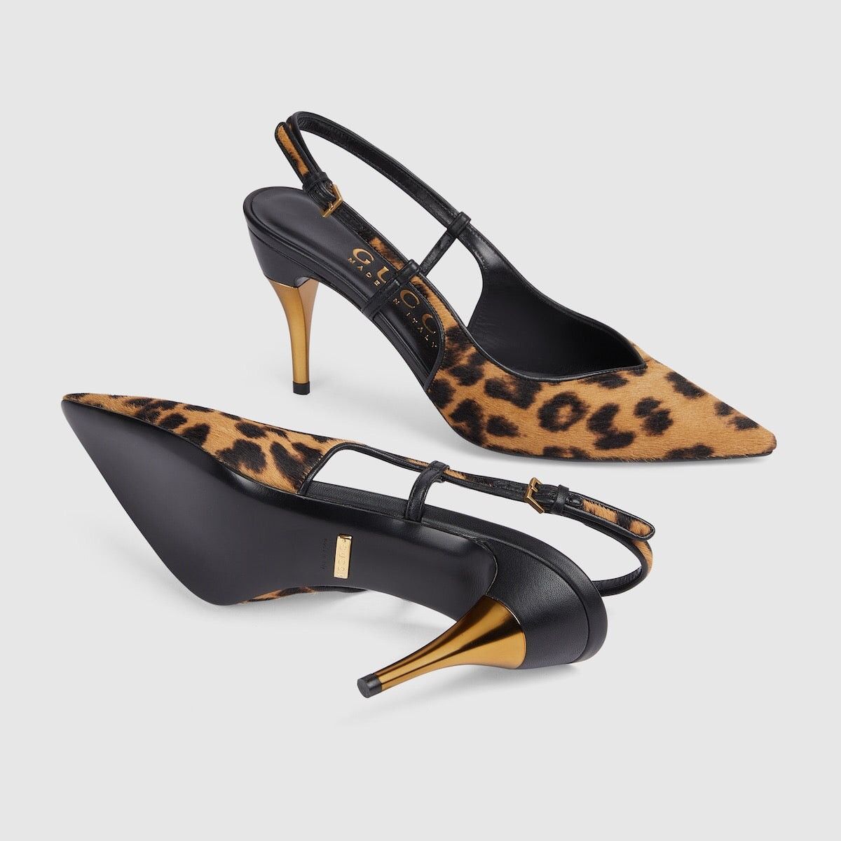 Gucci Gucci Leopard Print Slingback Heeled Pumps SIZE 38.5 Size ONE SIZE - 3 Thumbnail