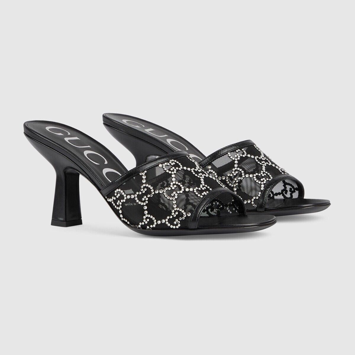 Gucci Gucci GG Crystal Mid Heel Slide Sandals SIZE 35 Size ONE SIZE - 2 Thumbnail