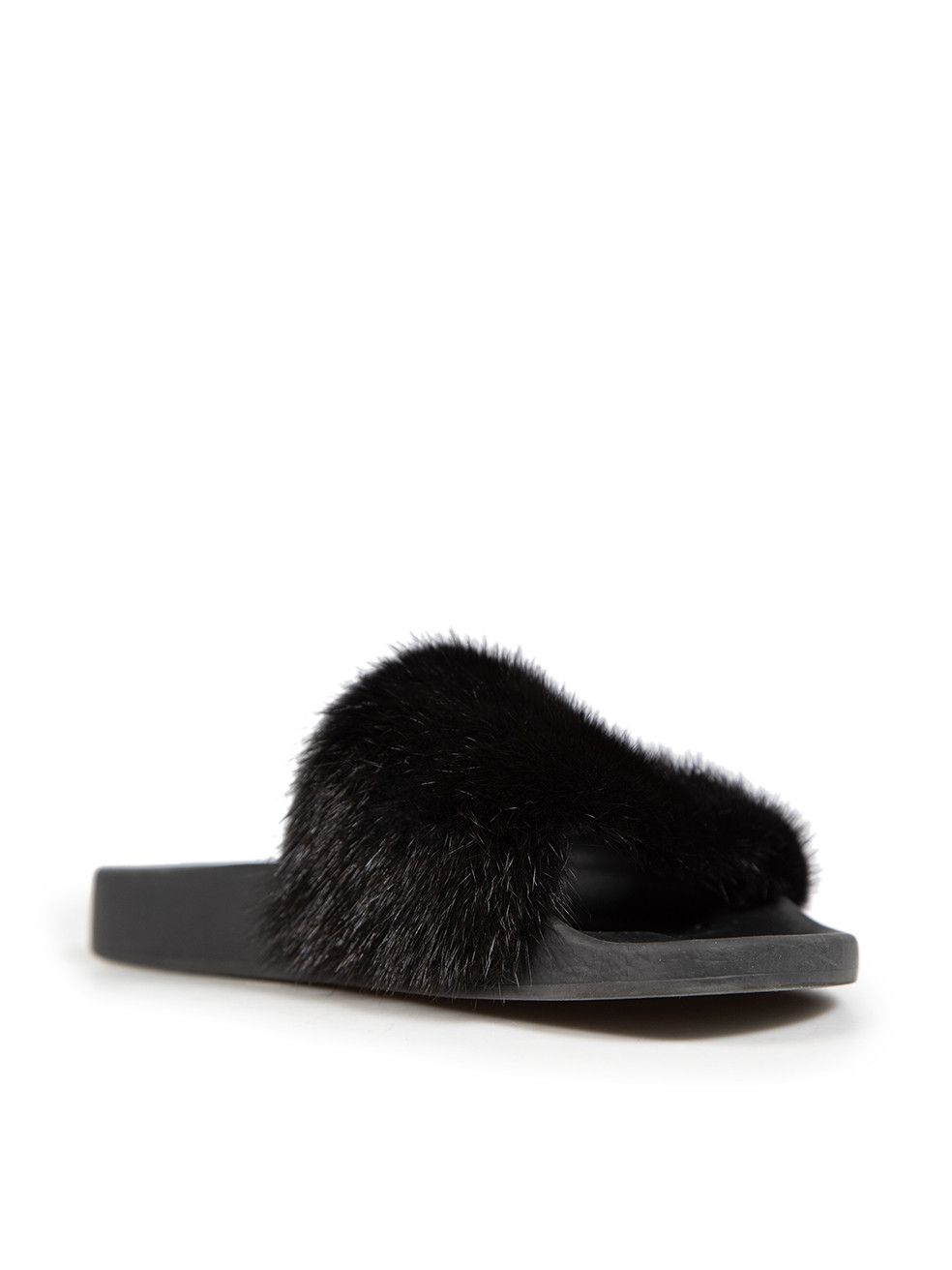 Givenchy Black Mink Fur Slides Size US 10 / IT 40 - 2 Thumbnail
