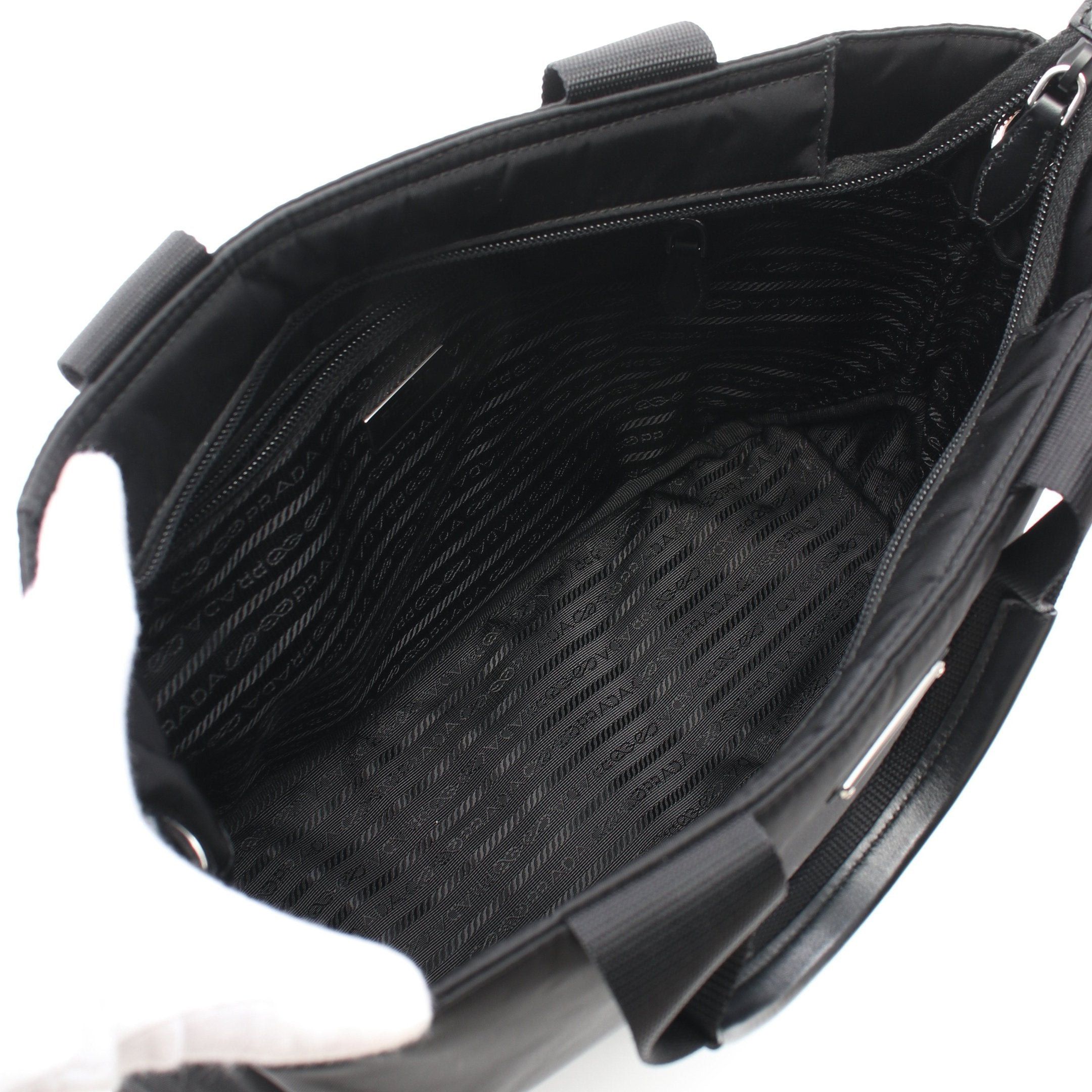 Prada Prada Vela Handbag Nylon Black Size ONE SIZE - 3 Thumbnail