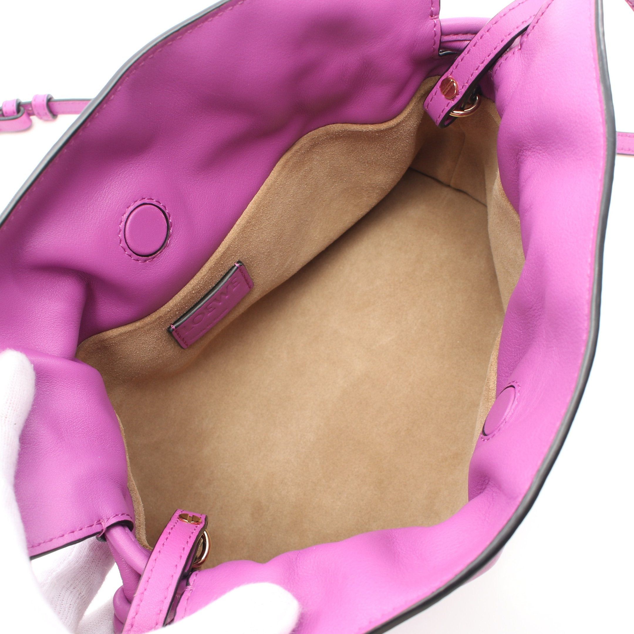 Loewe Loewe Flamenco Clutch Mini Shoulder Bag Leather Purple Size ONE SIZE - 3 Thumbnail