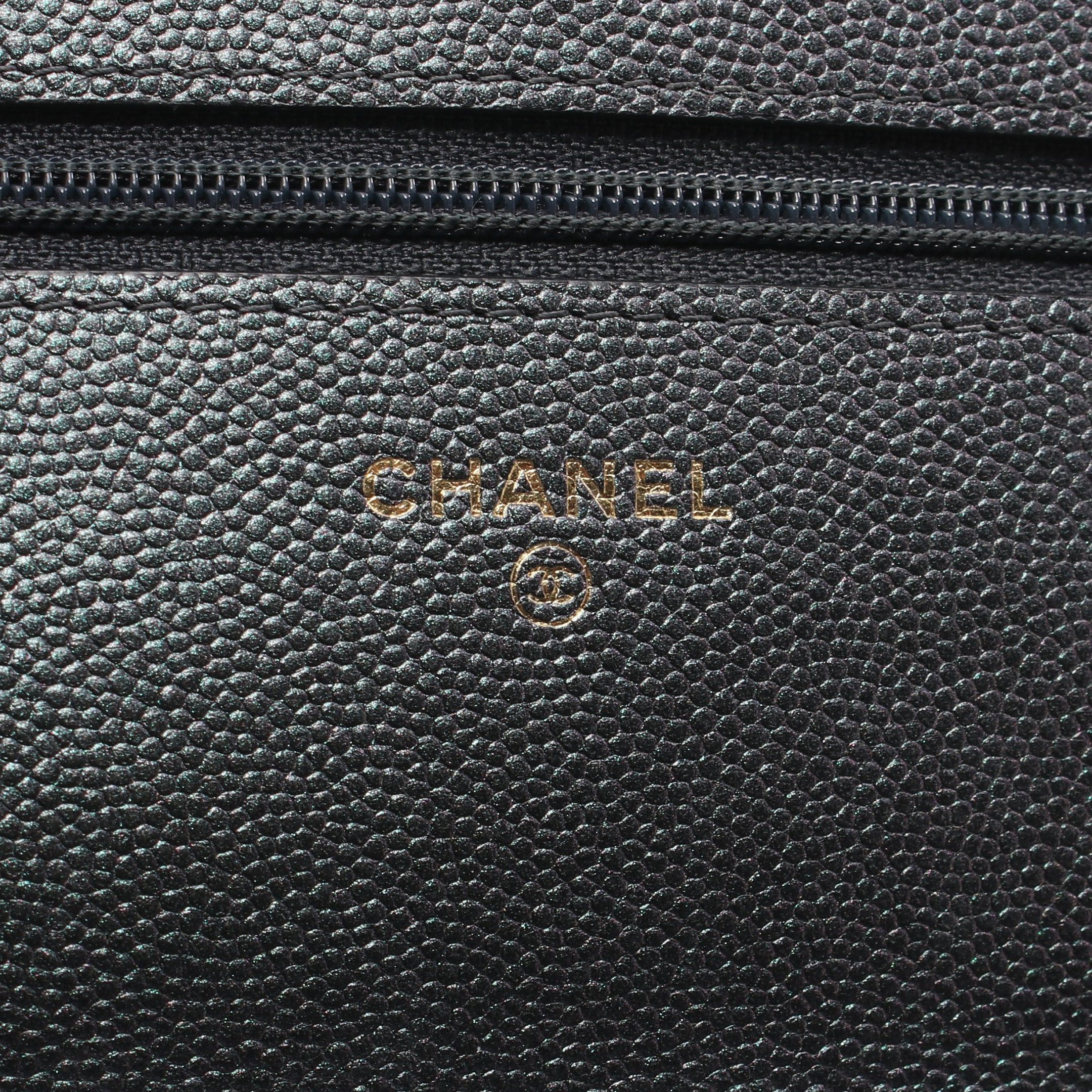 Chanel Chanel Matelasse Chain Wallet Caviar Skin Black Gold Hardware Aurora Size ONE SIZE - 4 Thumbnail