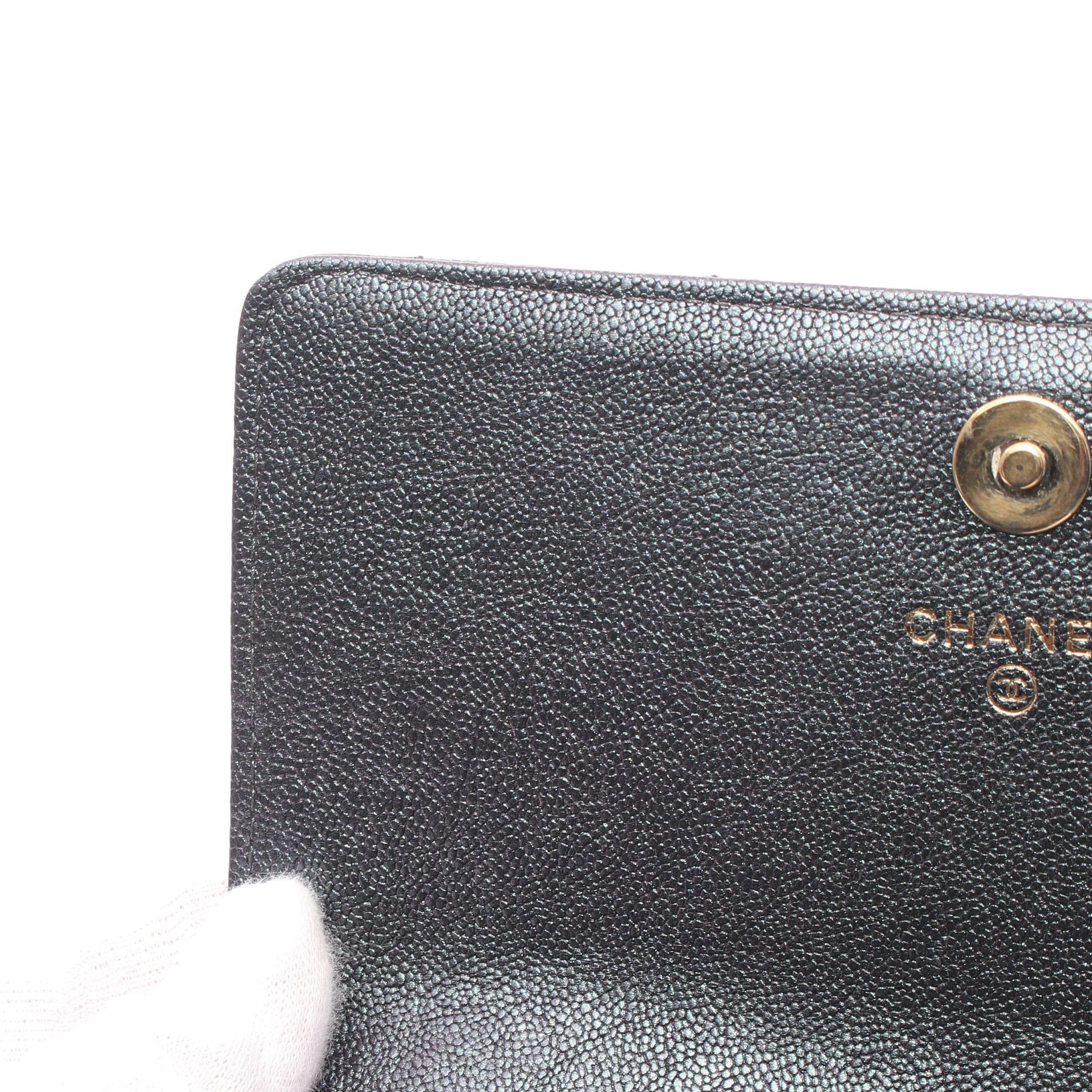 Chanel Chanel Matelasse Chain Shoulder Bag Caviar Skin Black Gold Aurora Size ONE SIZE - 9 Thumbnail