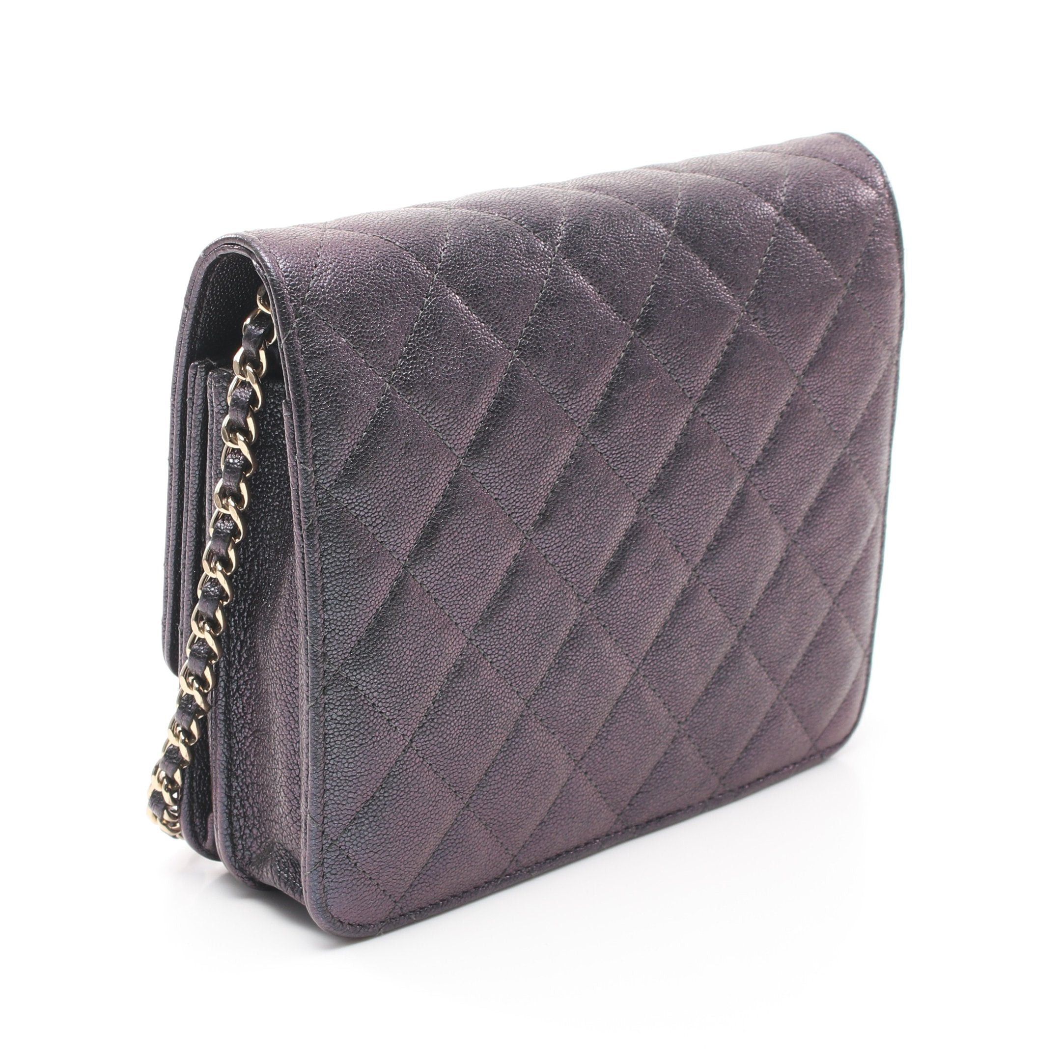 Chanel Chanel Matelasse Chain Shoulder Bag Caviar Skin Black Gold Aurora Size ONE SIZE - 2 Thumbnail
