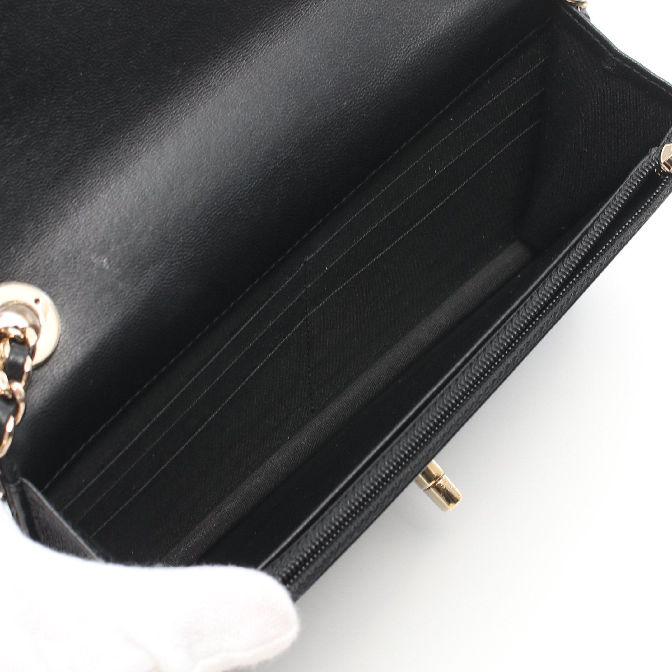 Chanel Chanel Trendy Cc V-Stitch Chain Shoulder Bag Lambskin Black Gold Hardware Size ONE SIZE - 3 Thumbnail