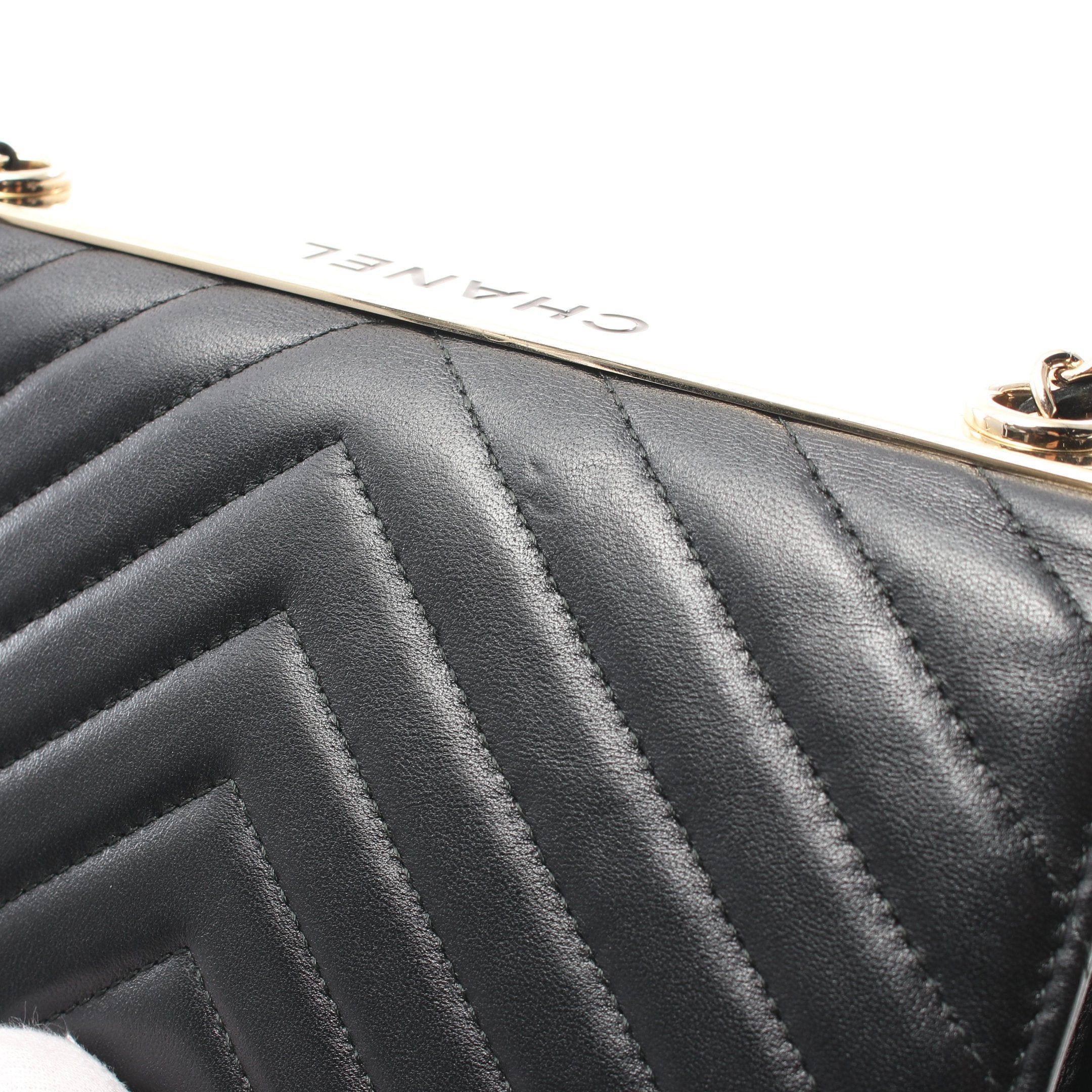 Chanel Chanel Trendy Cc V-Stitch Chain Shoulder Bag Lambskin Black Gold Hardware Size ONE SIZE - 8 Thumbnail