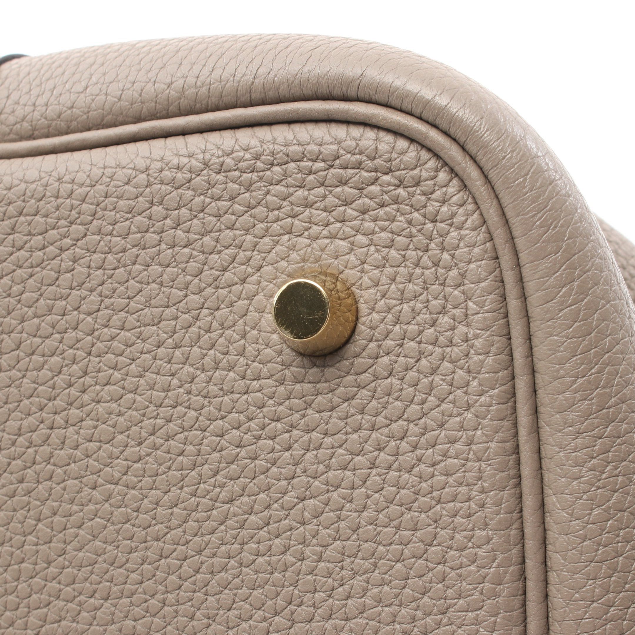 Hermes Hermes Picotane Lock Mm Tourtiere Gray Handbag Evercolor Beige Gold Hardware D Stamp Size ONE SIZE - 7 Thumbnail
