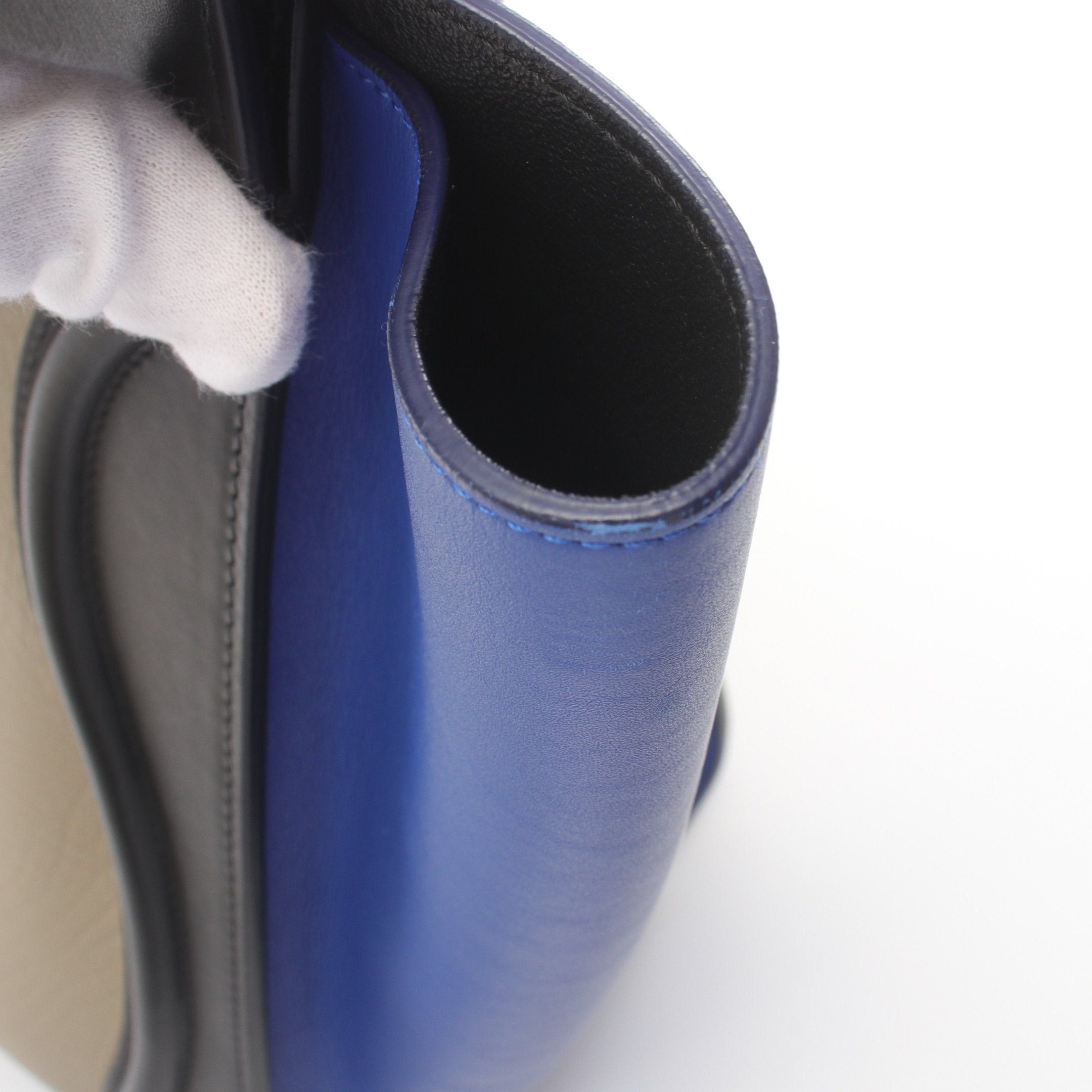 Celine Celine Luggage Micro Shopper Handbag Tote Bag Leather Black Blue Beige Size ONE SIZE - 10 Thumbnail