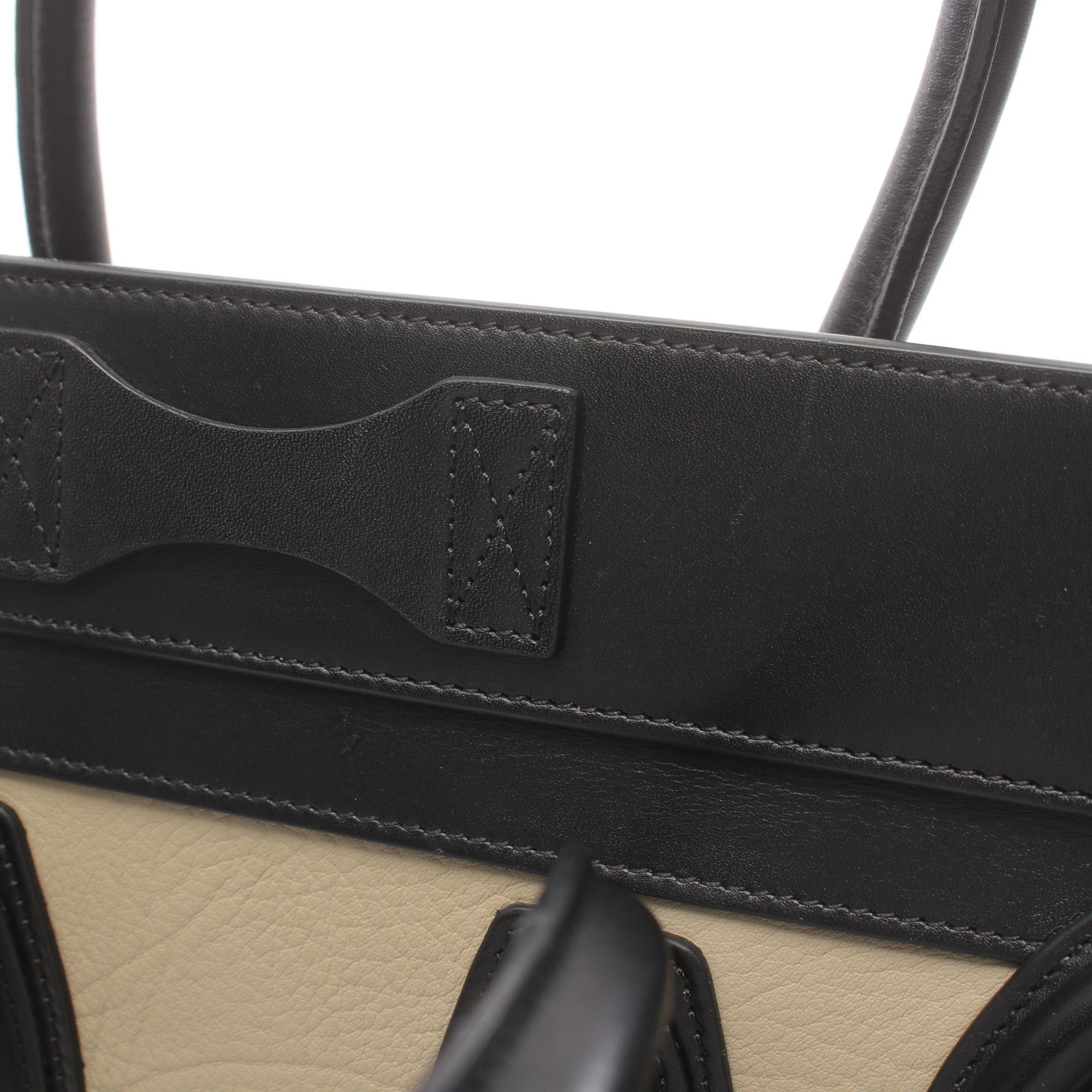 Celine Celine Luggage Micro Shopper Handbag Tote Bag Leather Black Blue Beige Size ONE SIZE - 8 Thumbnail