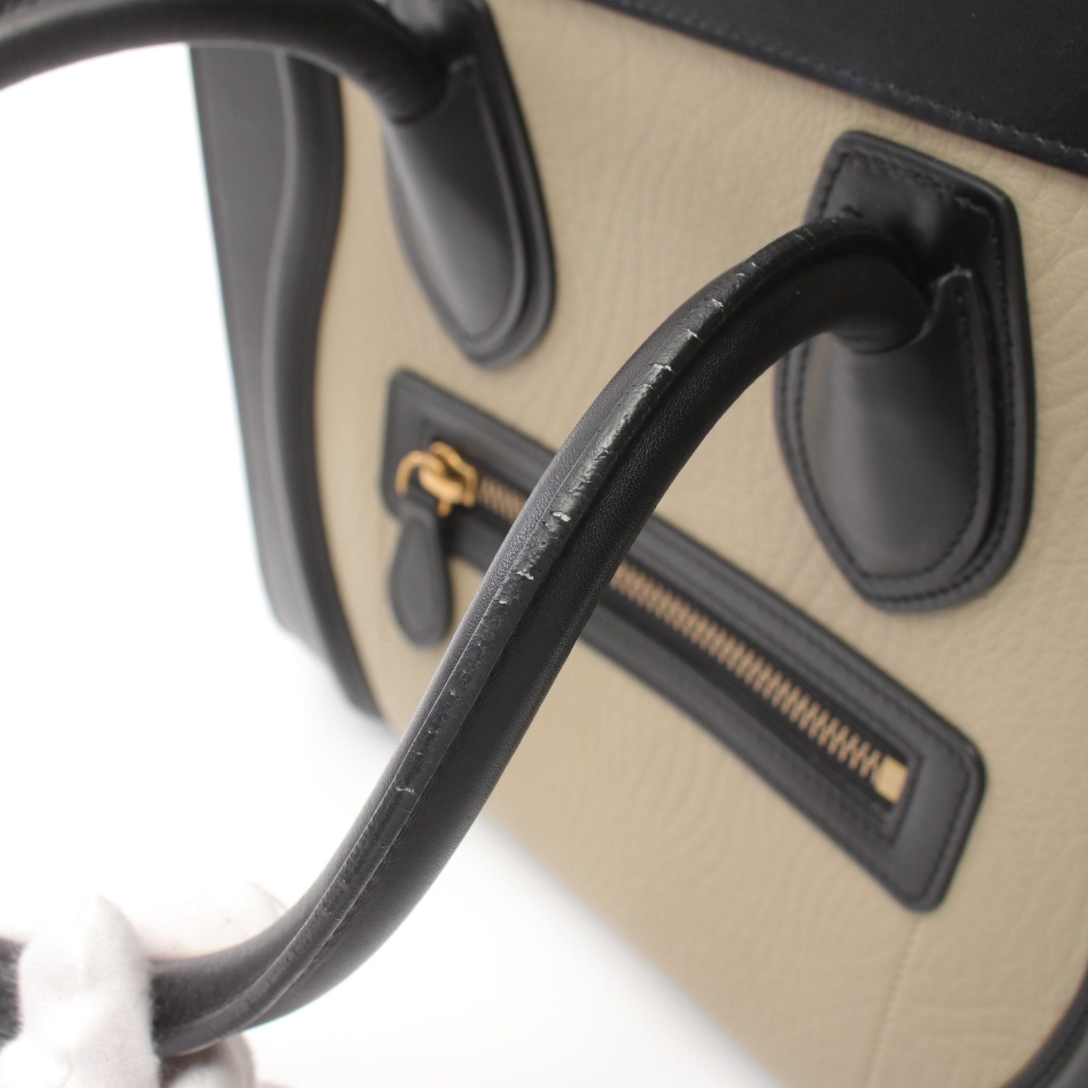 Celine Celine Luggage Micro Shopper Handbag Tote Bag Leather Black Blue Beige Size ONE SIZE - 9 Thumbnail