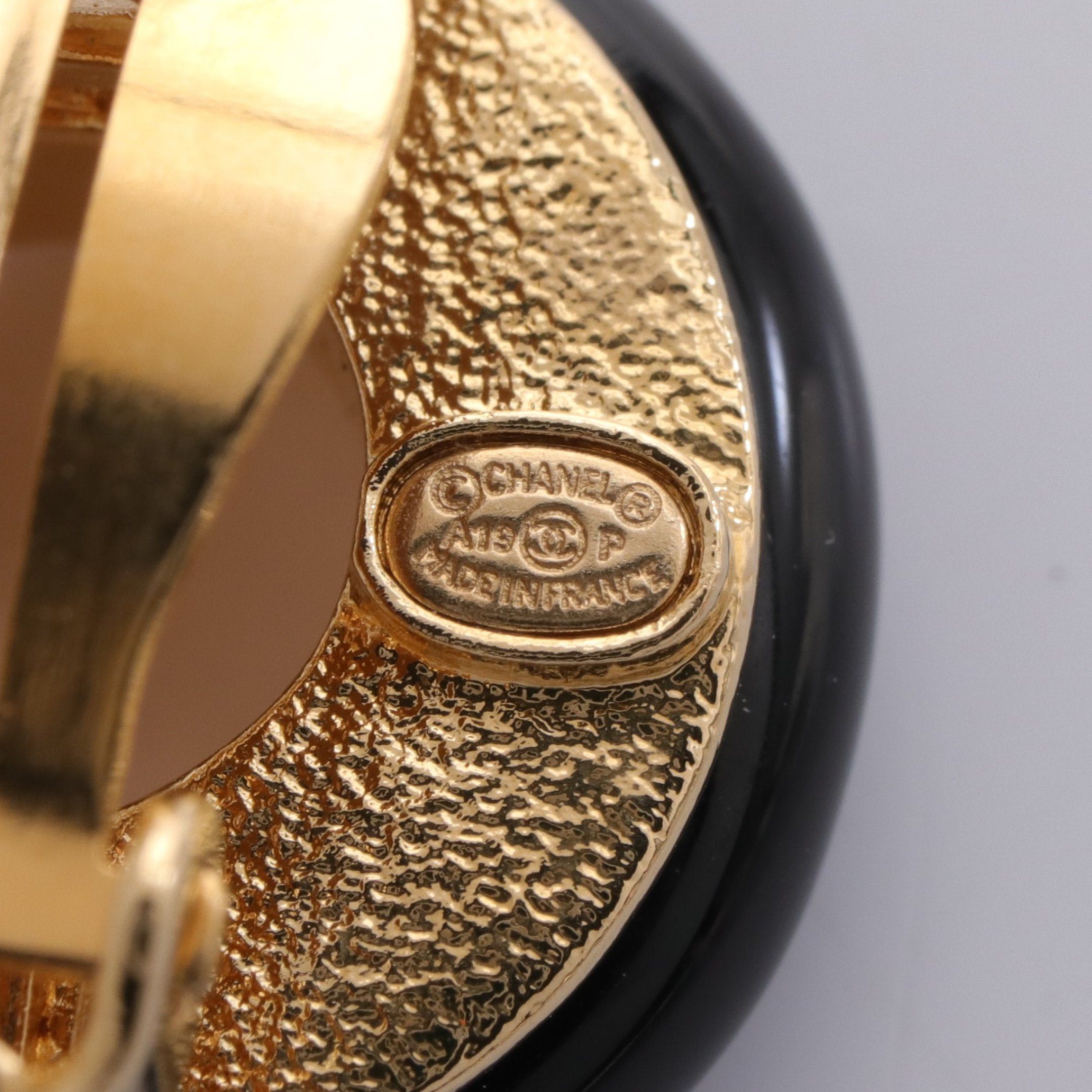 Chanel Chanel Coco Mark Earrings Gp Gold Black A19P Size ONE SIZE - 3 Thumbnail