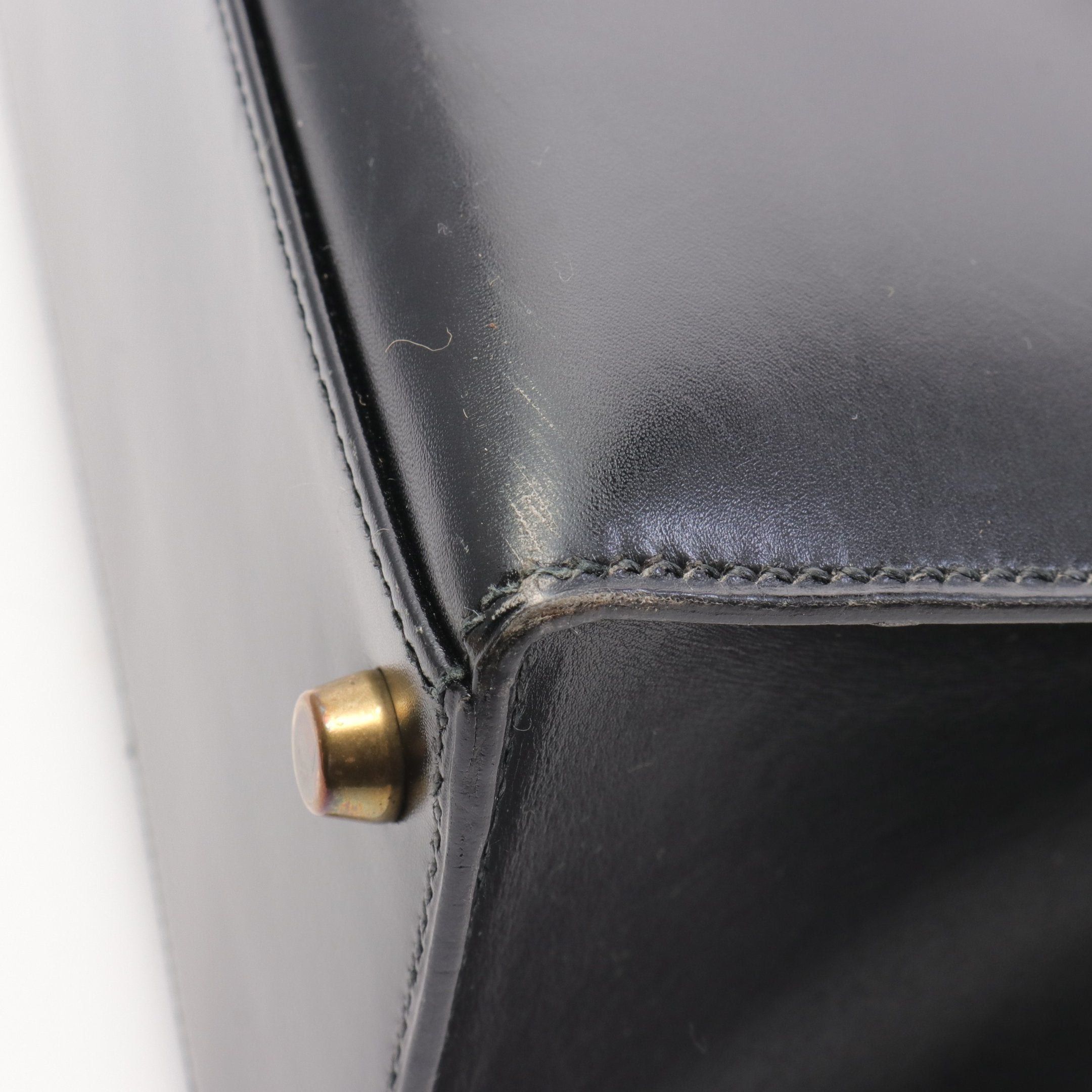 Hermes Hermes Kelly28 Handbag Box Calf Black Gold Hardware Outside Sewing ○U Stamp Size ONE SIZE - 9 Thumbnail