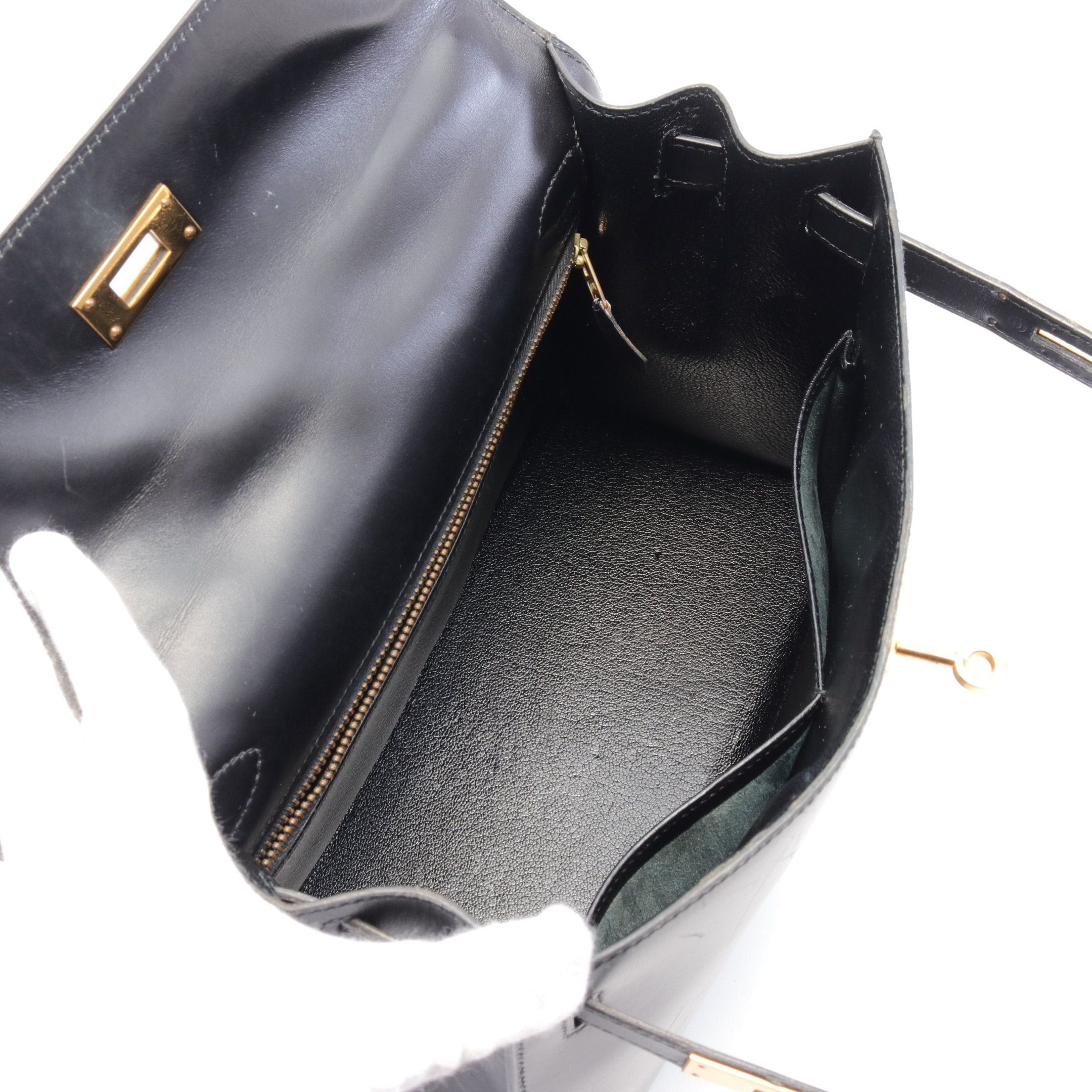 Hermes Hermes Kelly28 Handbag Box Calf Black Gold Hardware Outside Sewing ○U Stamp Size ONE SIZE - 3 Thumbnail
