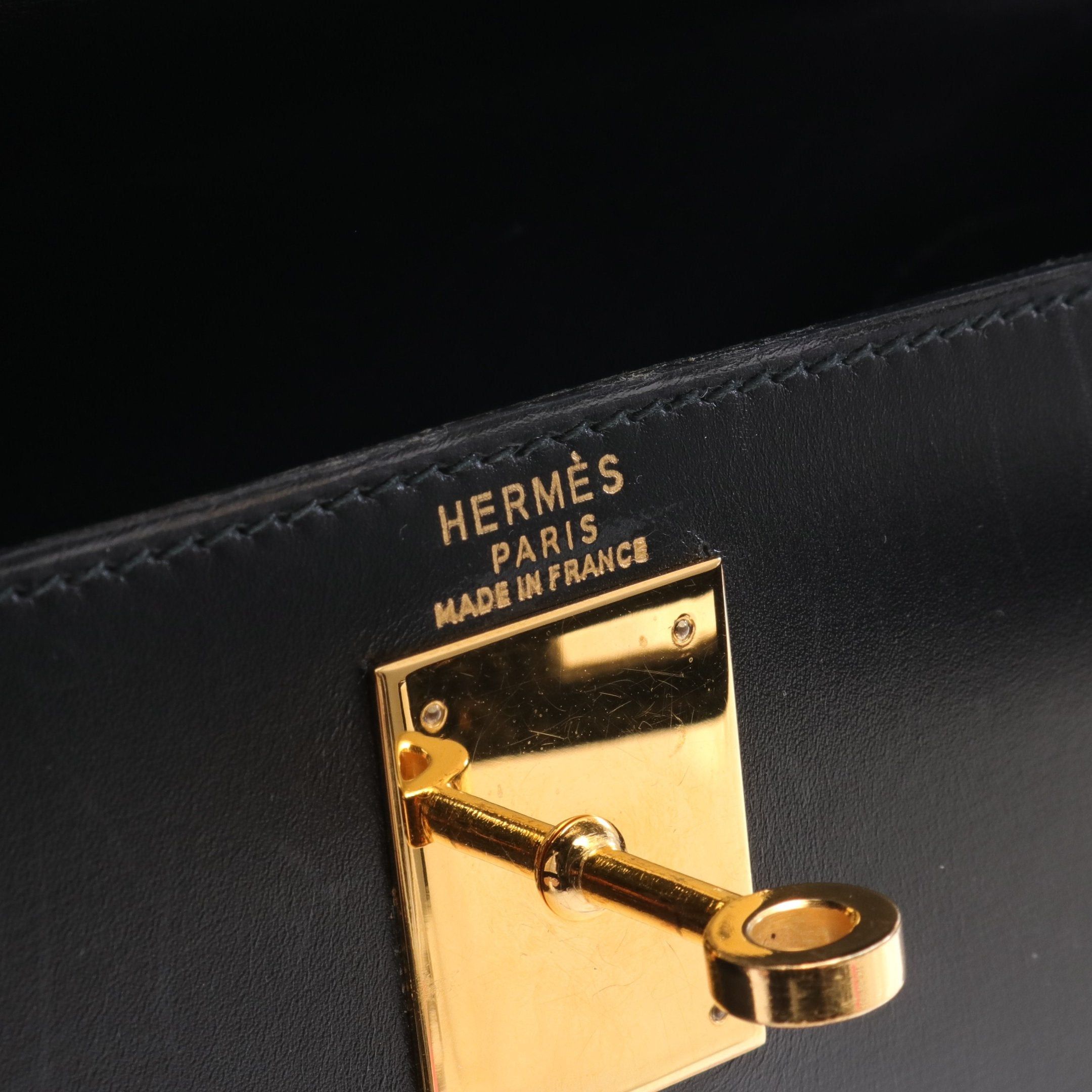 Hermes Hermes Kelly28 Handbag Box Calf Black Gold Hardware Outside Sewing ○U Stamp Size ONE SIZE - 4 Thumbnail