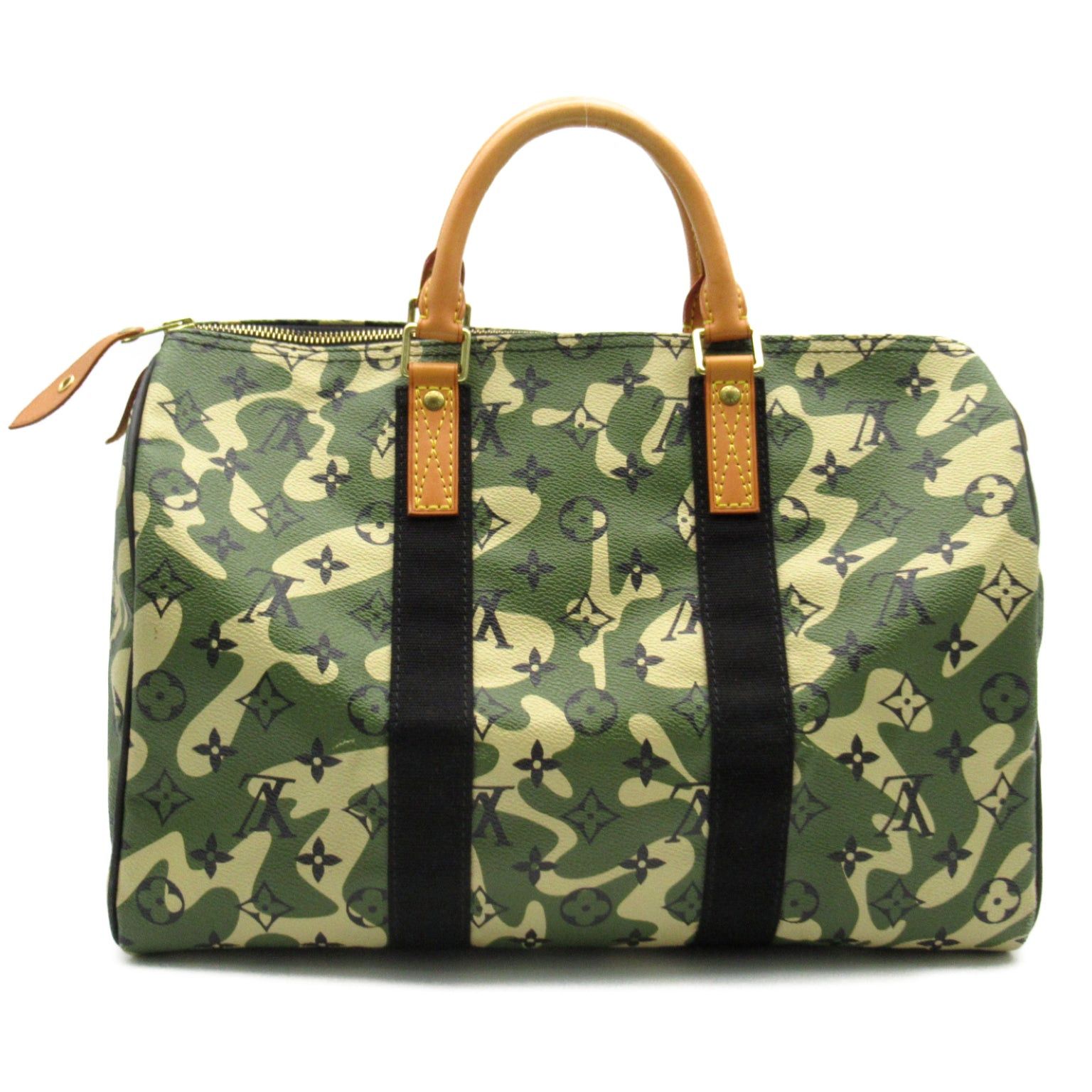 Louis Vuitton Louis Vuitton Speedy 35 Handbag Collaboration With Takashi Murakami Coated Canvas Monogram Flage Green Size ONE SIZE - 3 Thumbnail