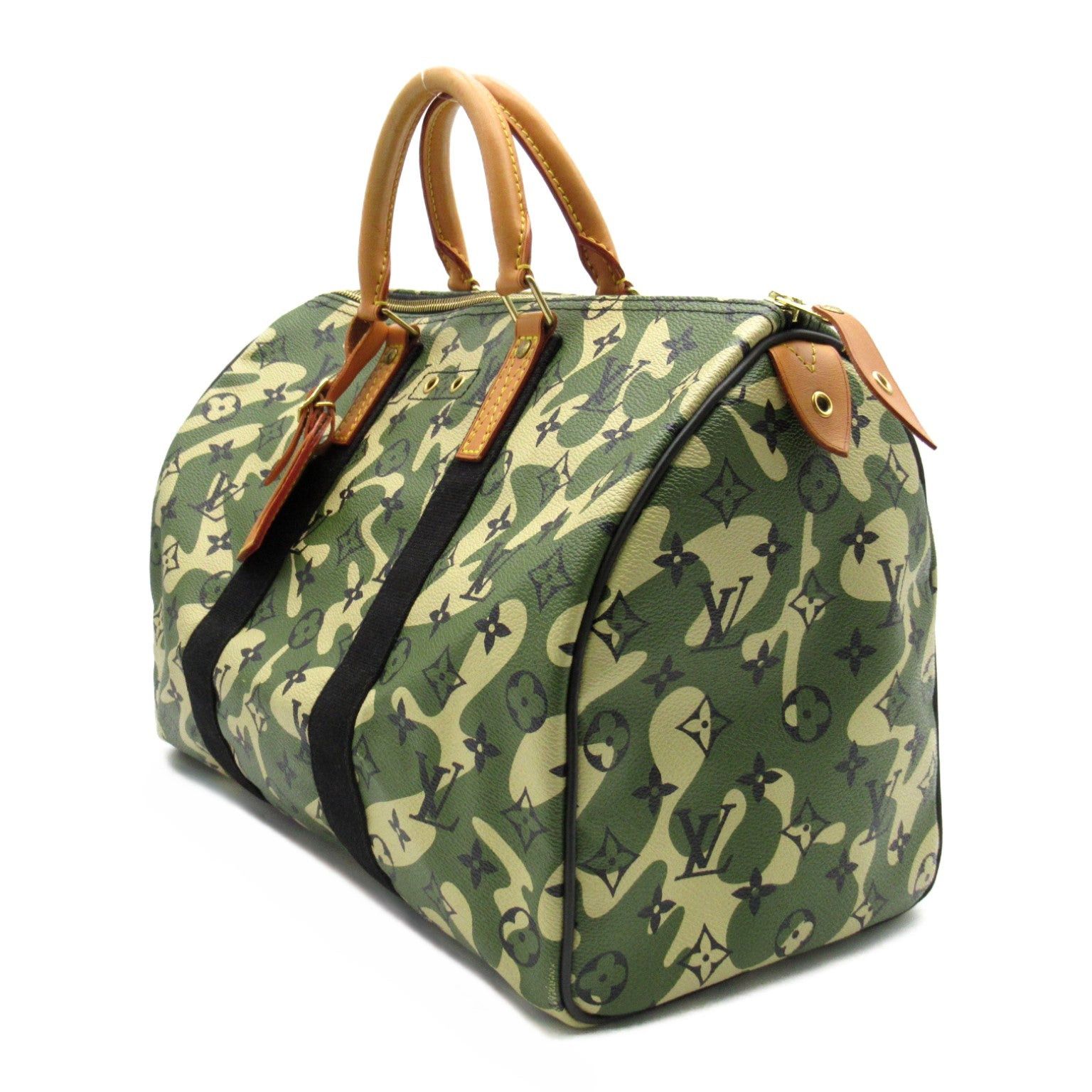 Louis Vuitton Louis Vuitton Speedy 35 Handbag Collaboration With Takashi Murakami Coated Canvas Monogram Flage Green Size ONE SIZE - 2 Thumbnail