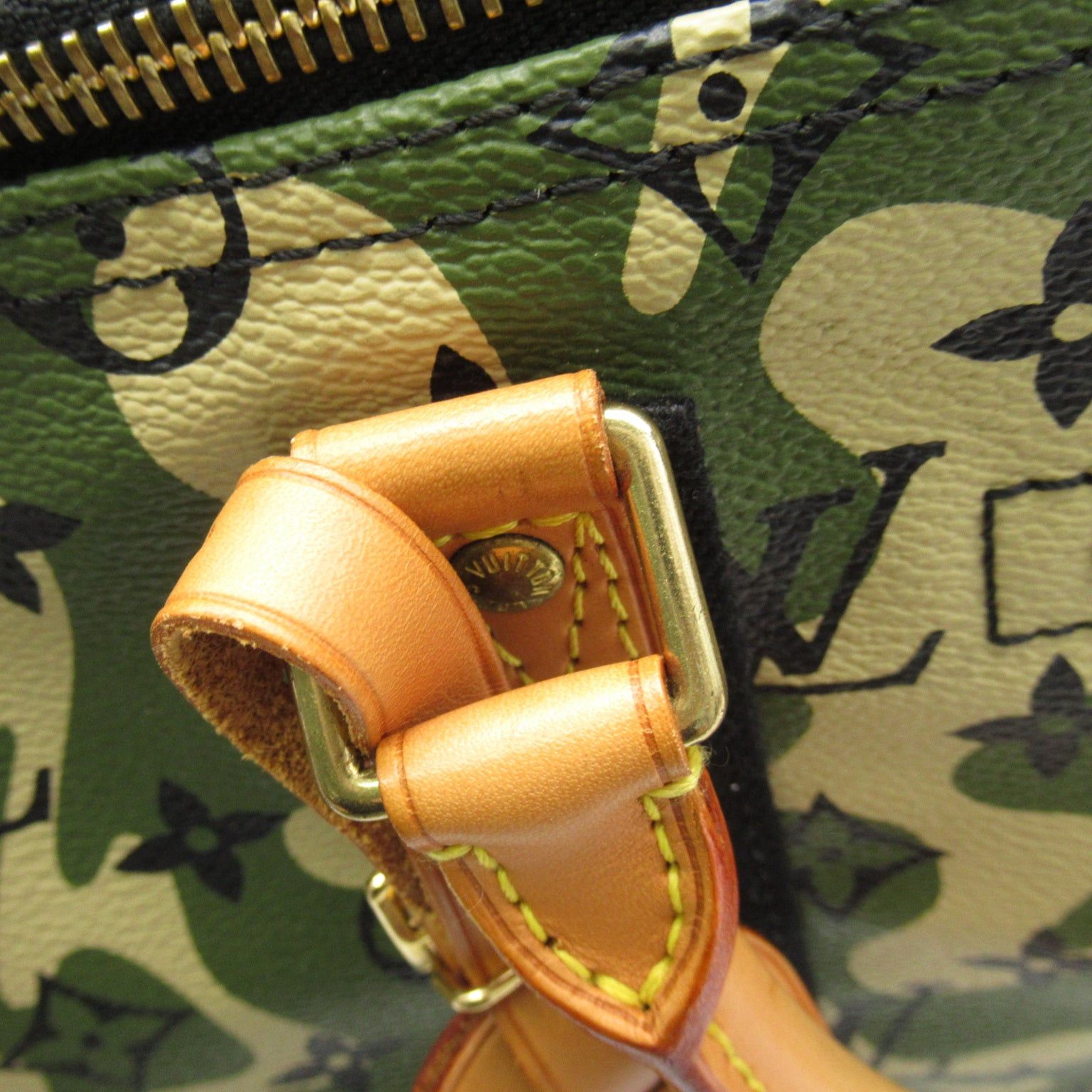 Louis Vuitton Louis Vuitton Speedy 35 Handbag Collaboration With Takashi Murakami Coated Canvas Monogram Flage Green Size ONE SIZE - 15 Thumbnail